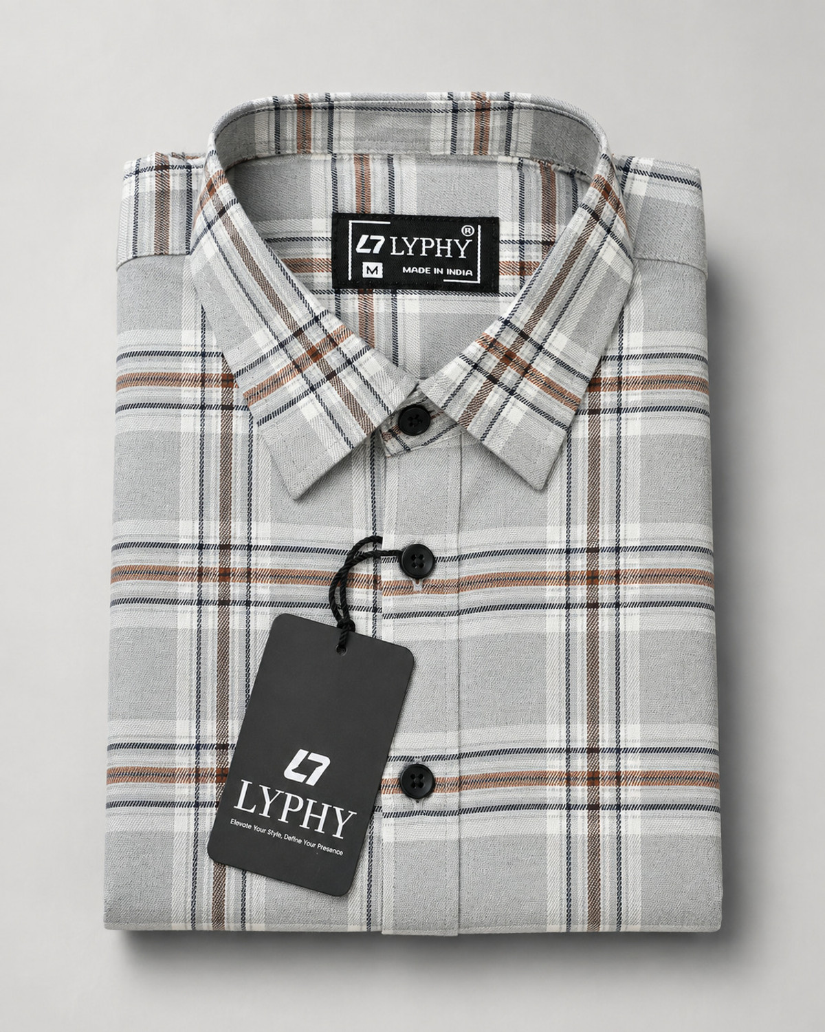 Image of Lyphy Men Checkered Casual Multicolor Shirt