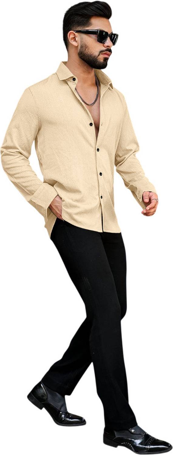 Khushi Men Beige Casual Shirt - Image 5