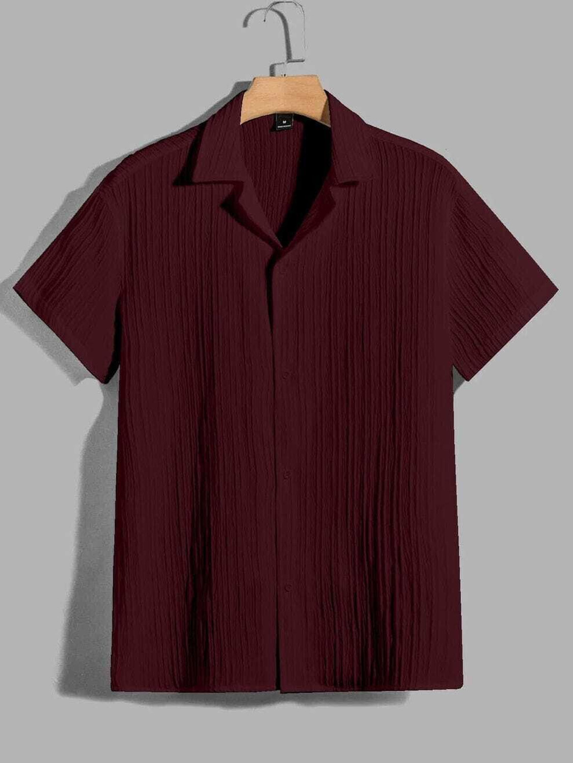 Image of TIBAKKDI Men Solid Casual Black Shirt