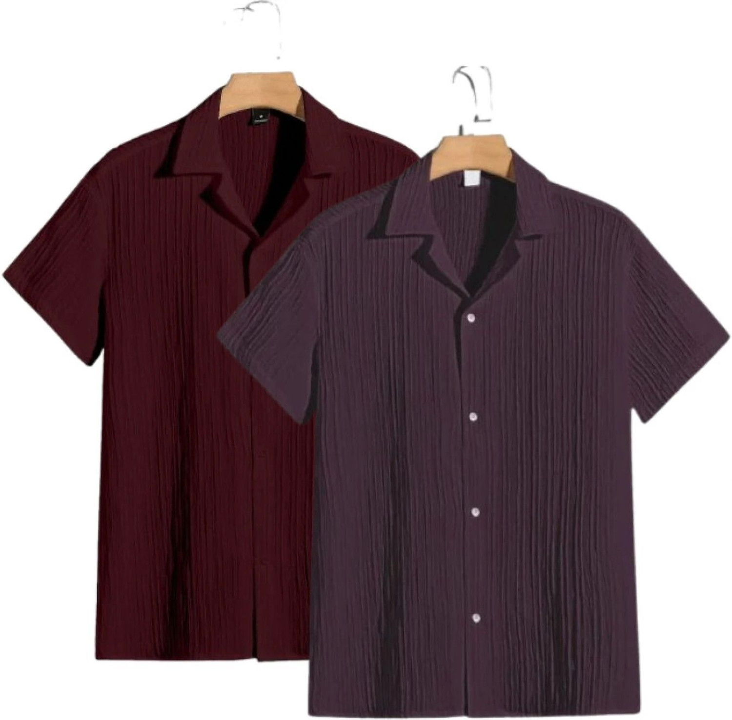 Image of TIBAKKDI Men Solid Casual Black Shirt