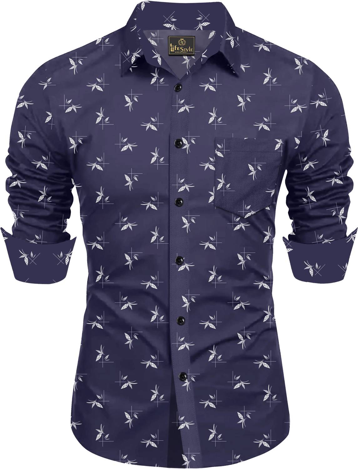 SHUBHFLAX Men Regular Fit Printed Spread Collar Casual Shirt