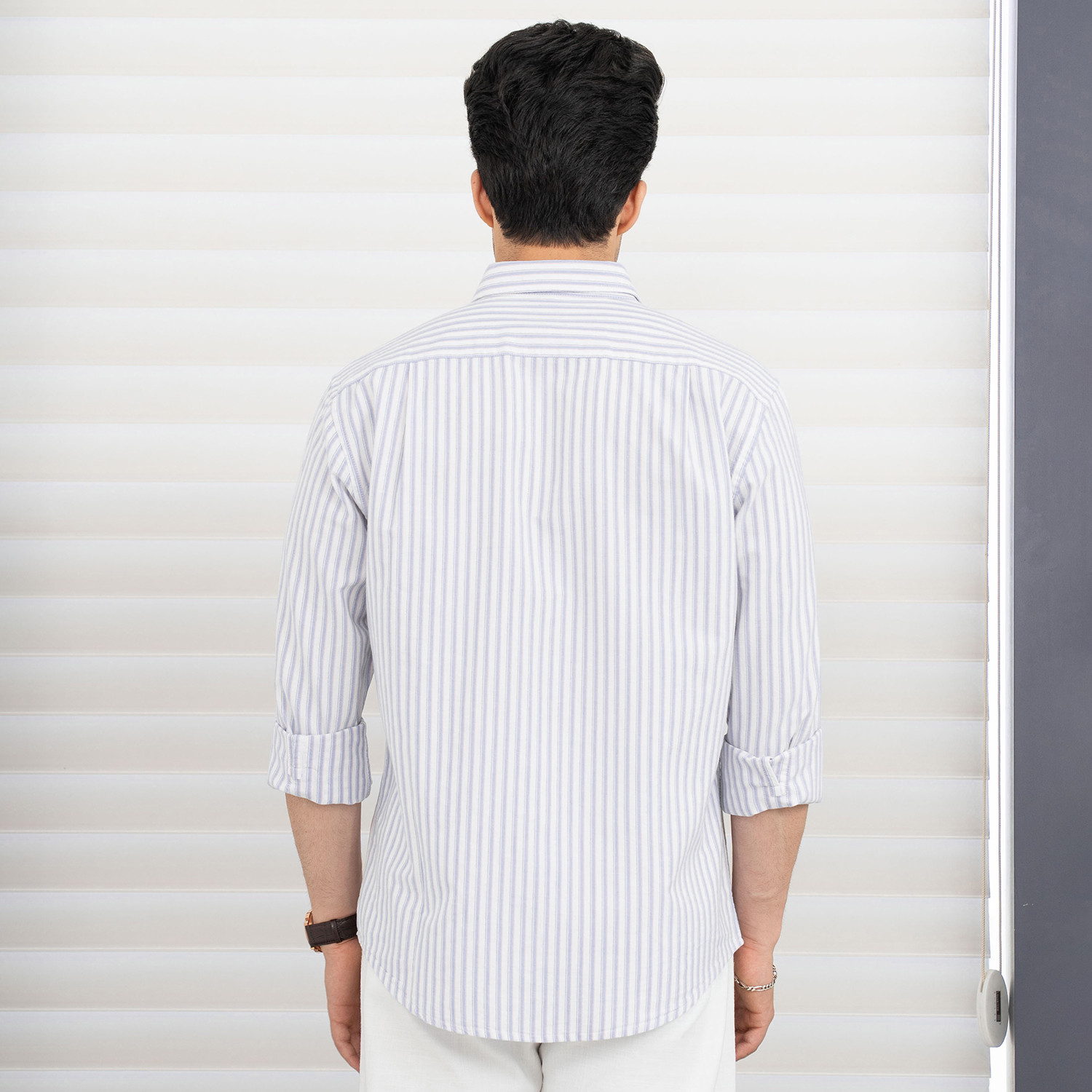 Image of RED TAPE Men Striped Casual Blue Shirt