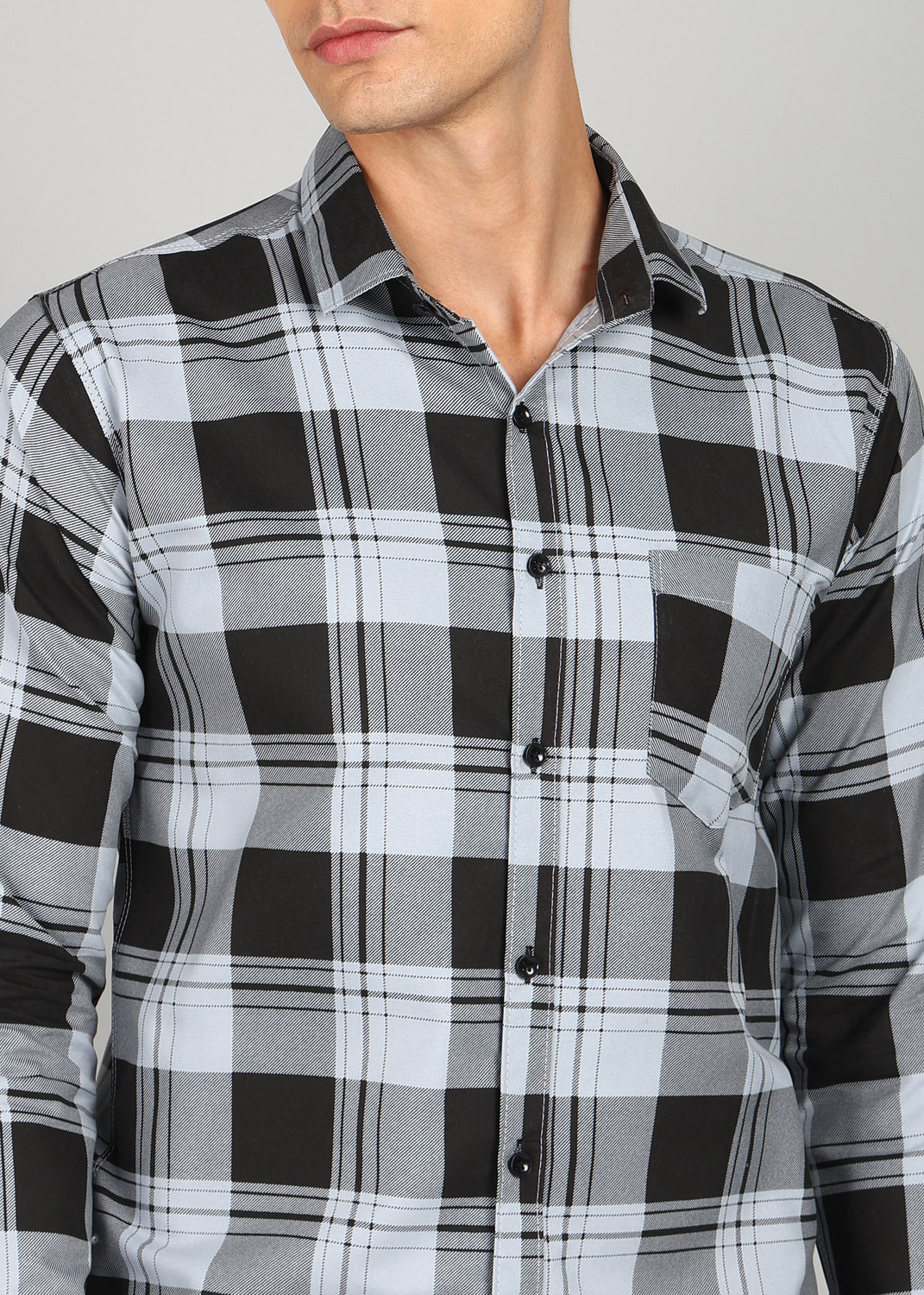 Image of RODEIZ Men Checkered Casual Grey Shirt