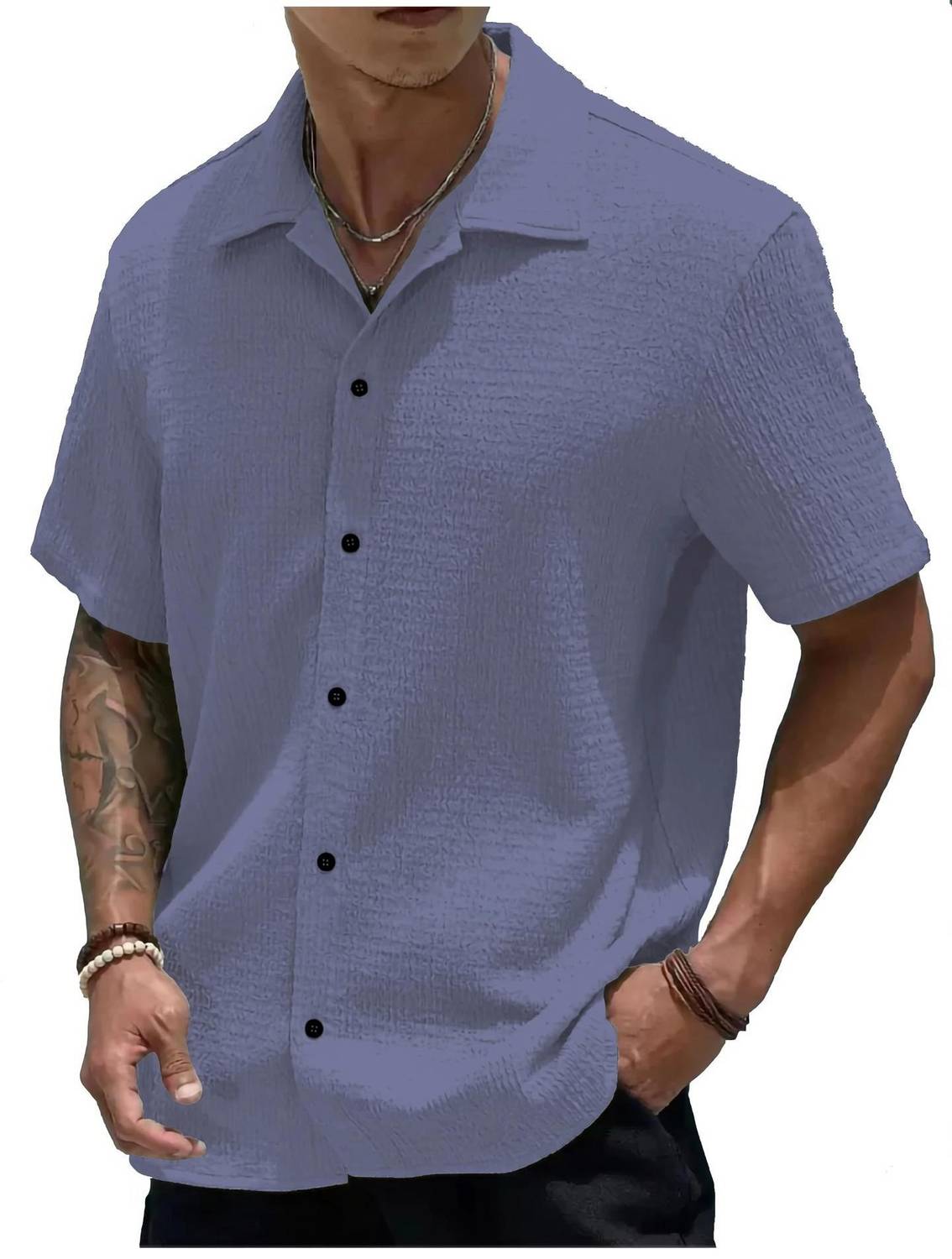 COMBRAIDED Men Solid Casual Pink Shirt