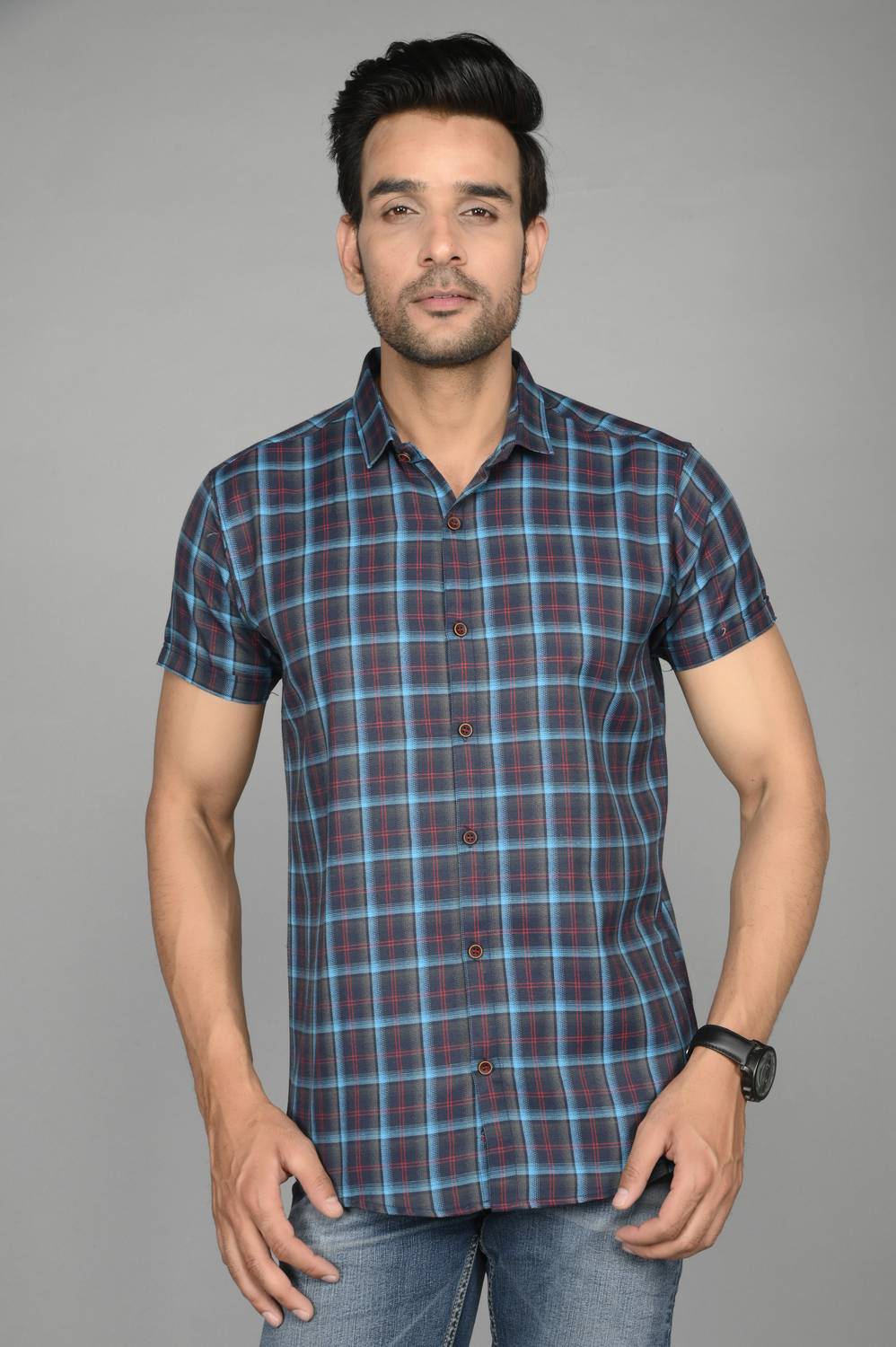 BLEZZA Men Checkered Casual Multicolor Shirt