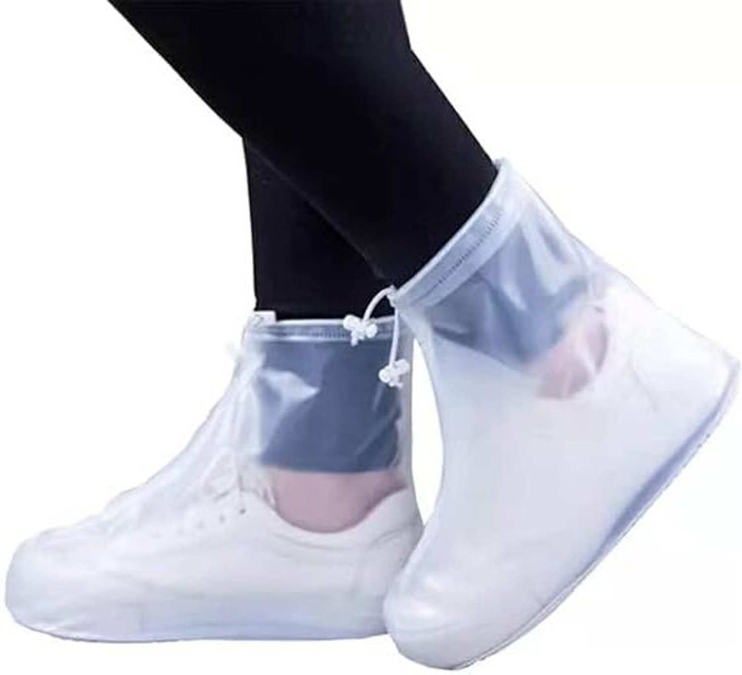 Image of MSVTRADESS Shoes Cover Waterproof Sand Control Non-Slip Shoes Cover Reusable Rain Silicone WHITE Boots Shoe Cover