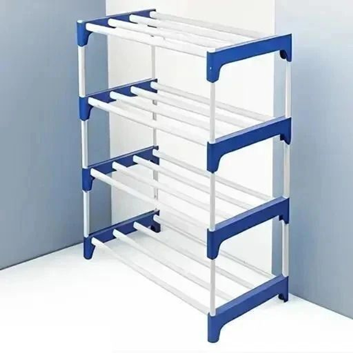 Image of SKEDIZ Space-Saving Multipurpose Storage Rack for Shoe, Cloth & Book Plastic Collapsible Shoe Stand
