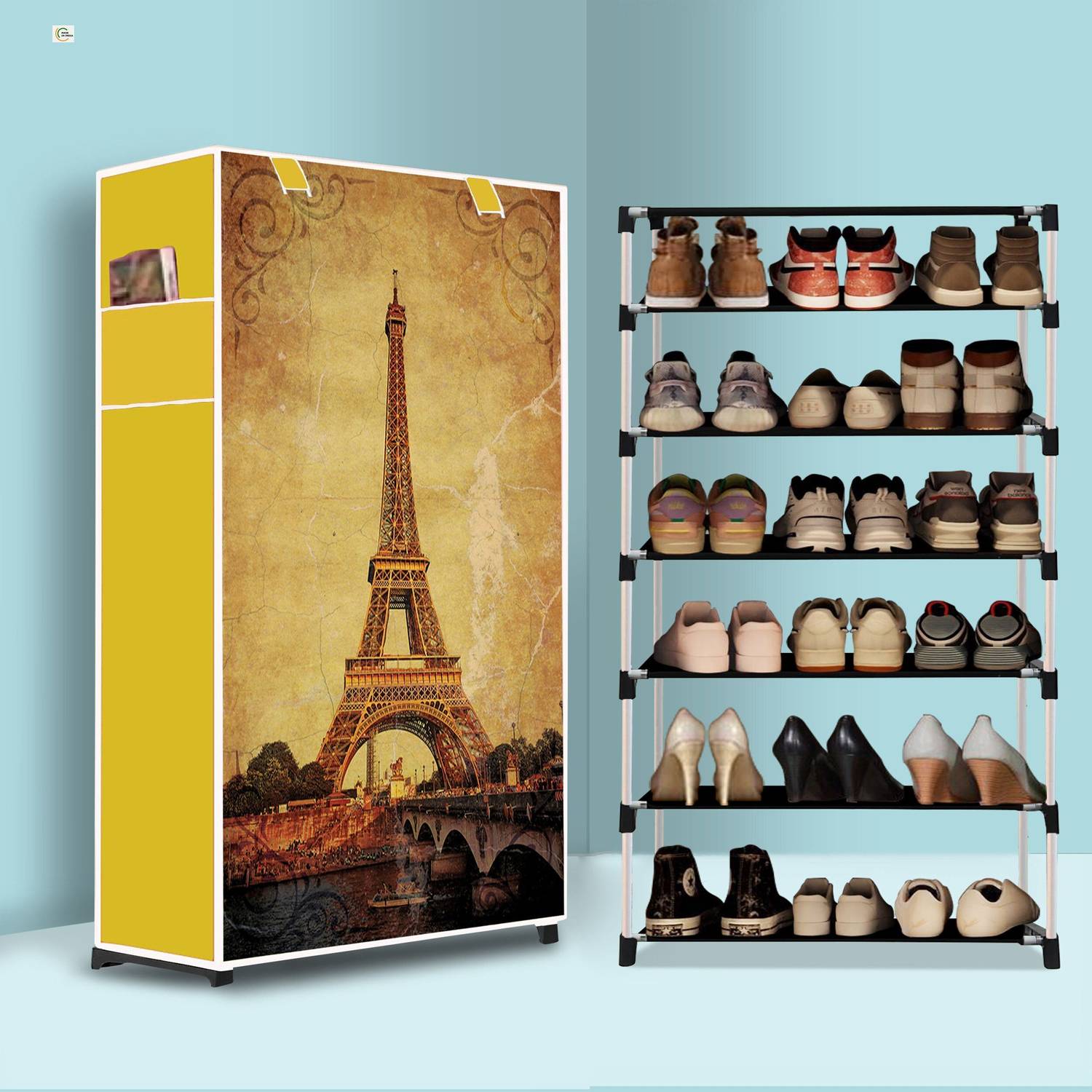 ashin 6 Tier Foldable Shoe Rack – Space Saver, Universal for Entry, Bedroom & Balcony Plastic Shoe Stand