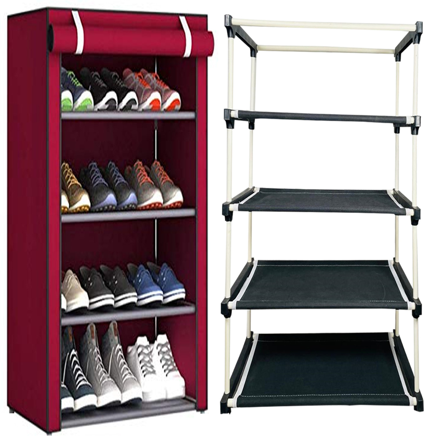 Image of girja Multipurpose 4 Layer book shelf Plastic /Wardrobe Heavy Material PVC Plastic Shoe Stand