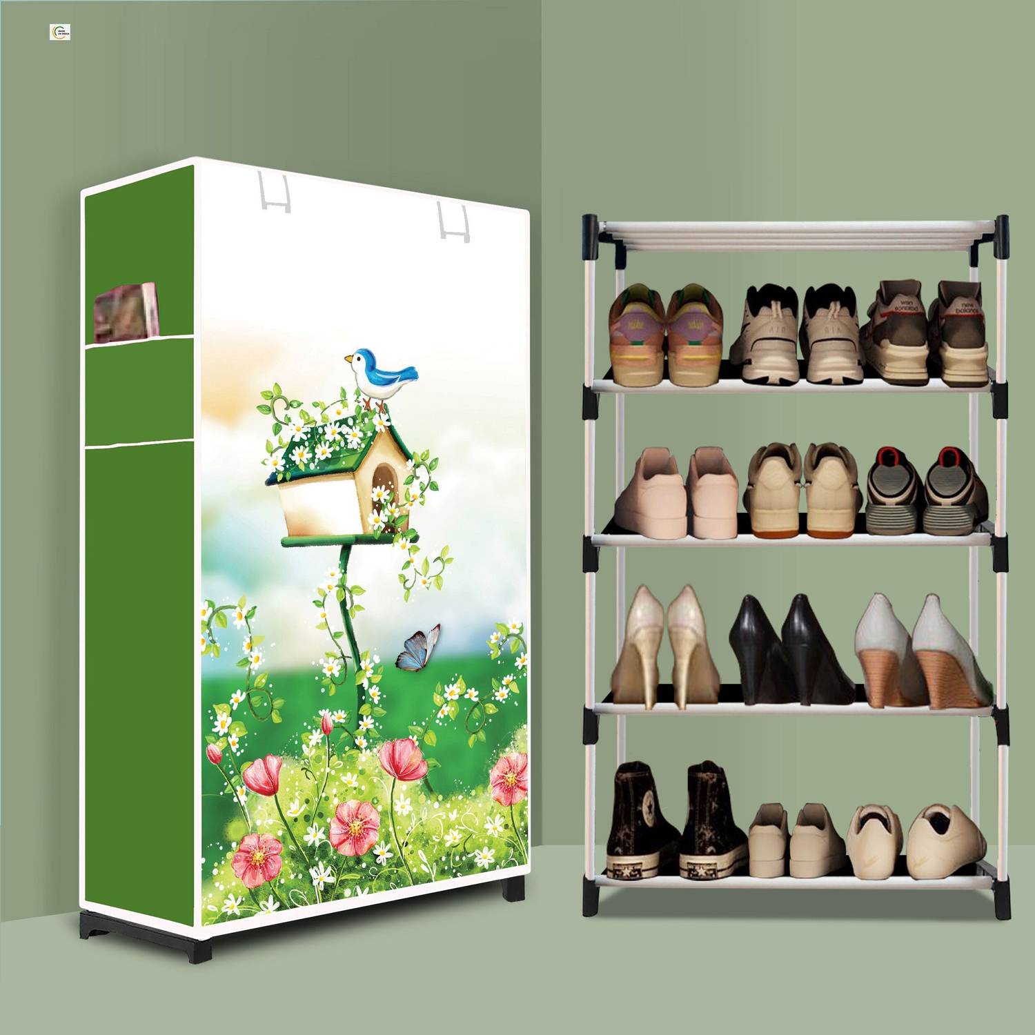 ashin 4 Tier Foldable Shoe Rack – Space Saver, Universal for Entry, Bedroom & Balcony Plastic Shoe Stand