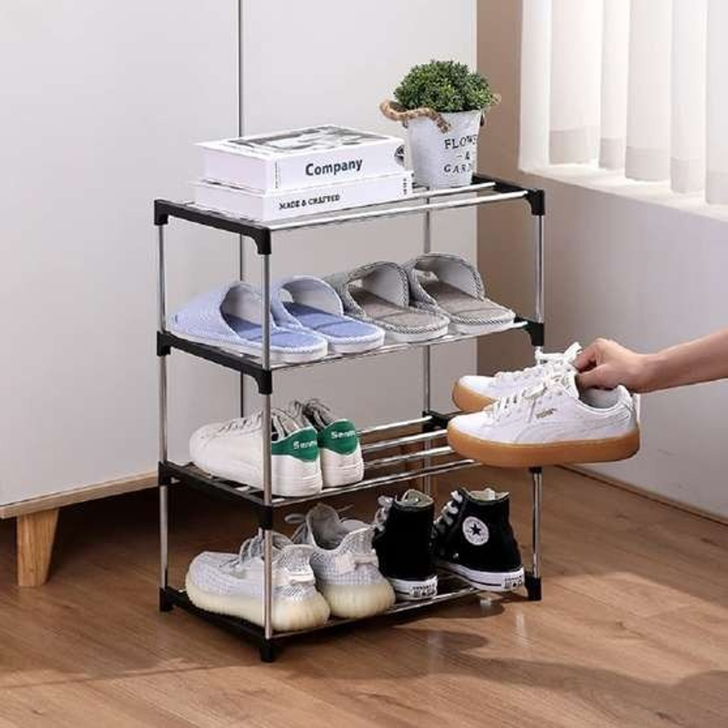 Image of Plexus enterprises PP RD7484 (4 layer Rack ) Plastic Shoe Stand