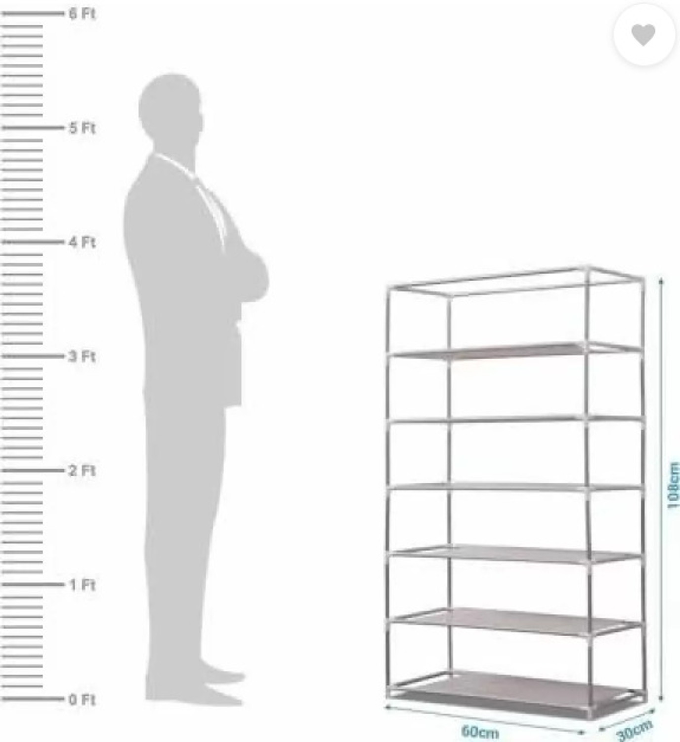 Image of CHOUXPRO CHOUXPRO Foldable 6-Layer Shoe Rack with Cover | Dustproof & Portable Plastic Shoe Stand