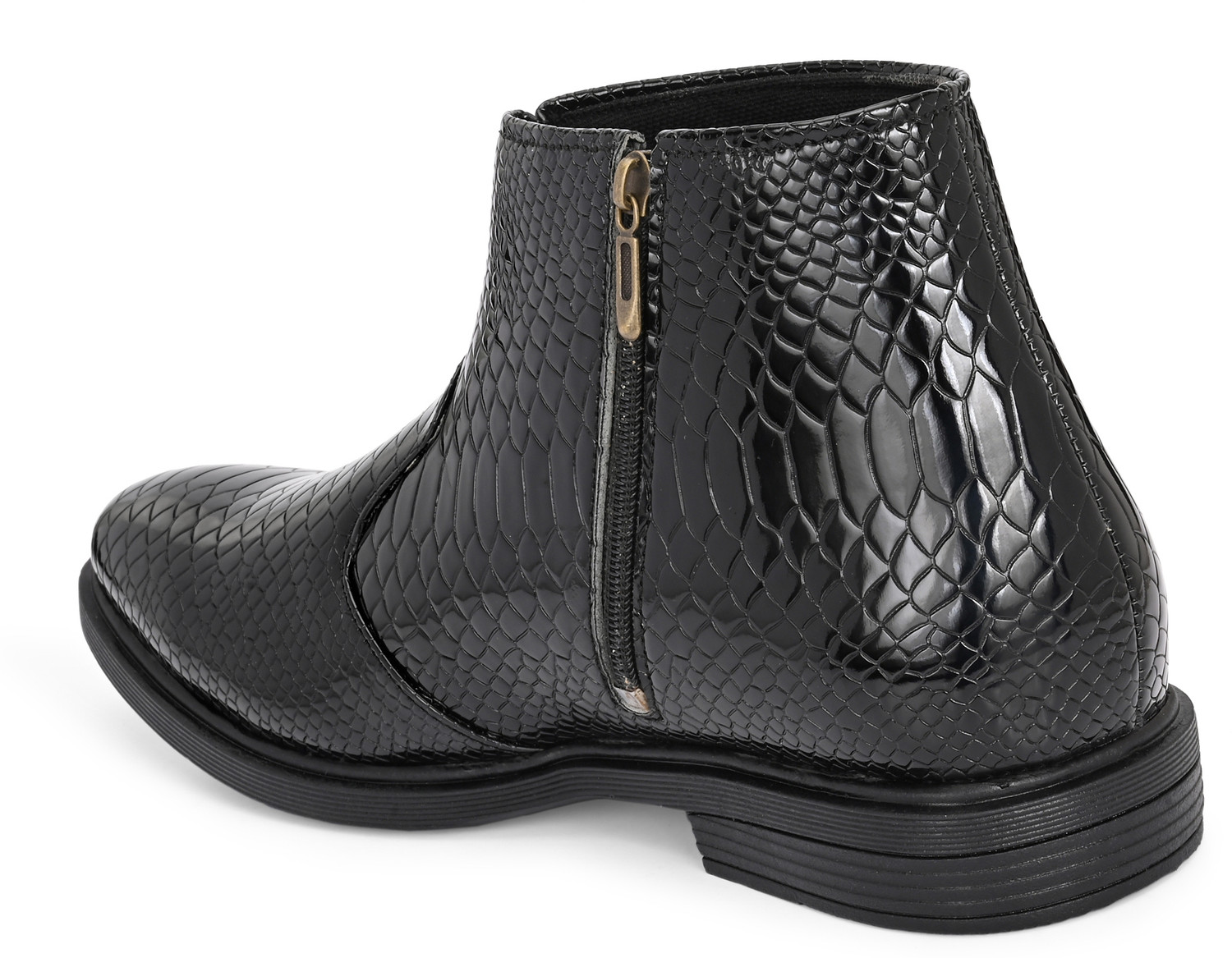 Image of Shoe Island Men's Black Leather Chelsea Boots | Slip-On Party Formals Casual Shoes for Men Boots For Men