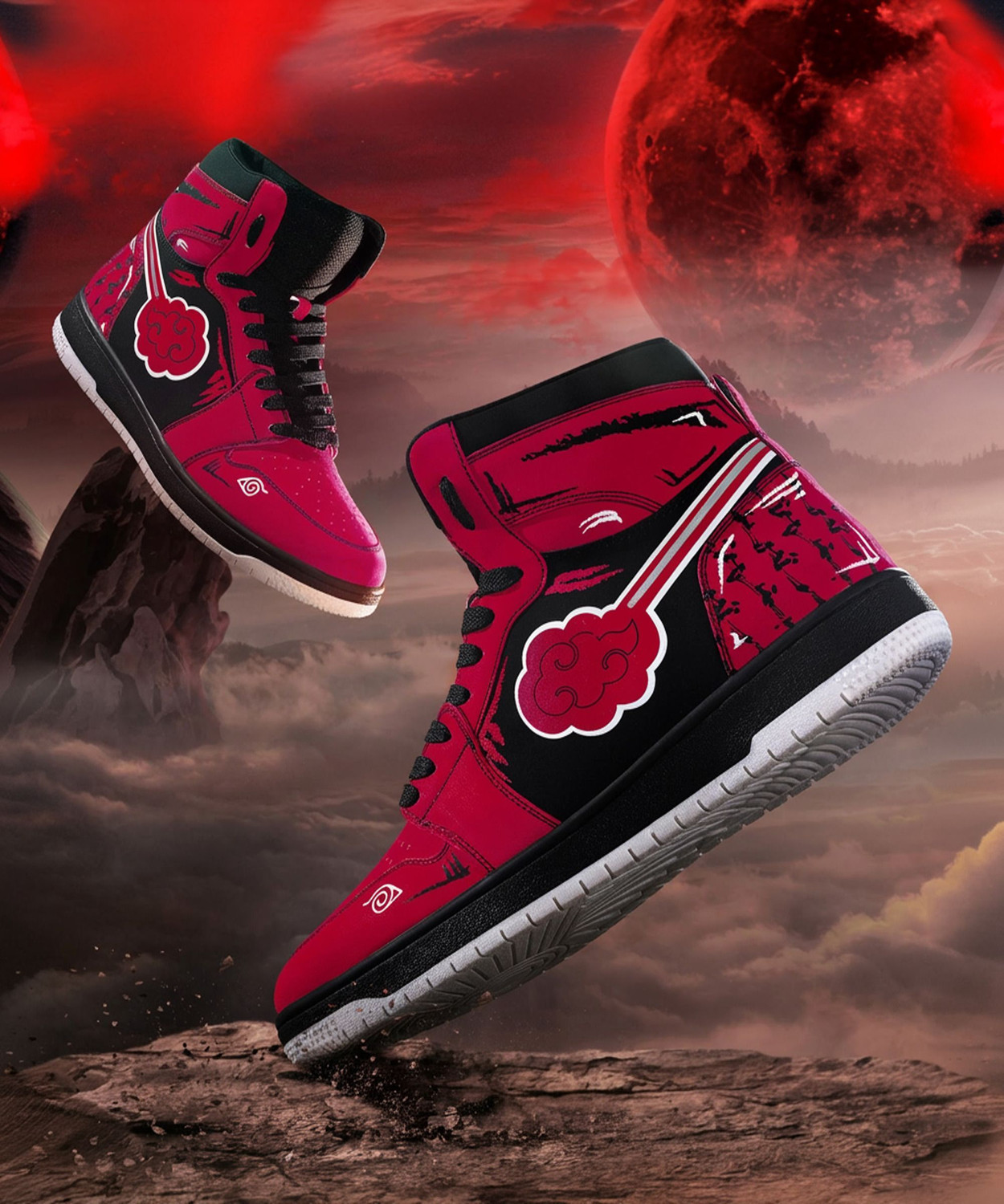 Image of BEWAKOOF Akatsuki Color Block High-Top Sneakers For Men