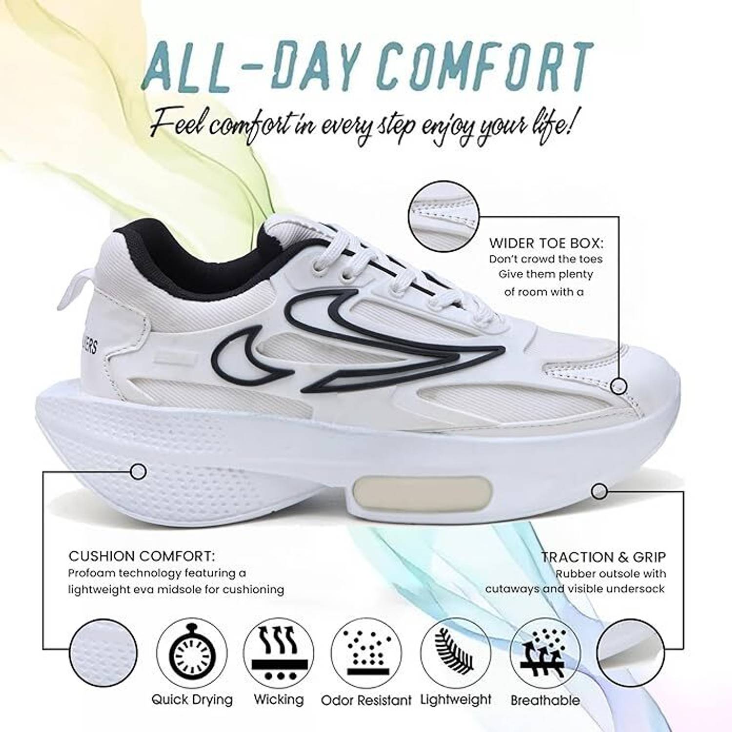 STREETLOOK White Running Shoes for Men - Image 1
