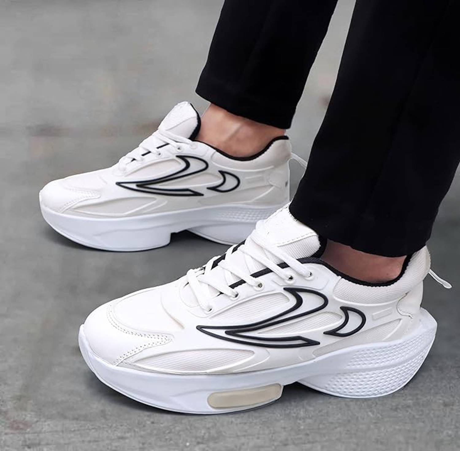 STREETLOOK White Running Shoes for Men - Image 5