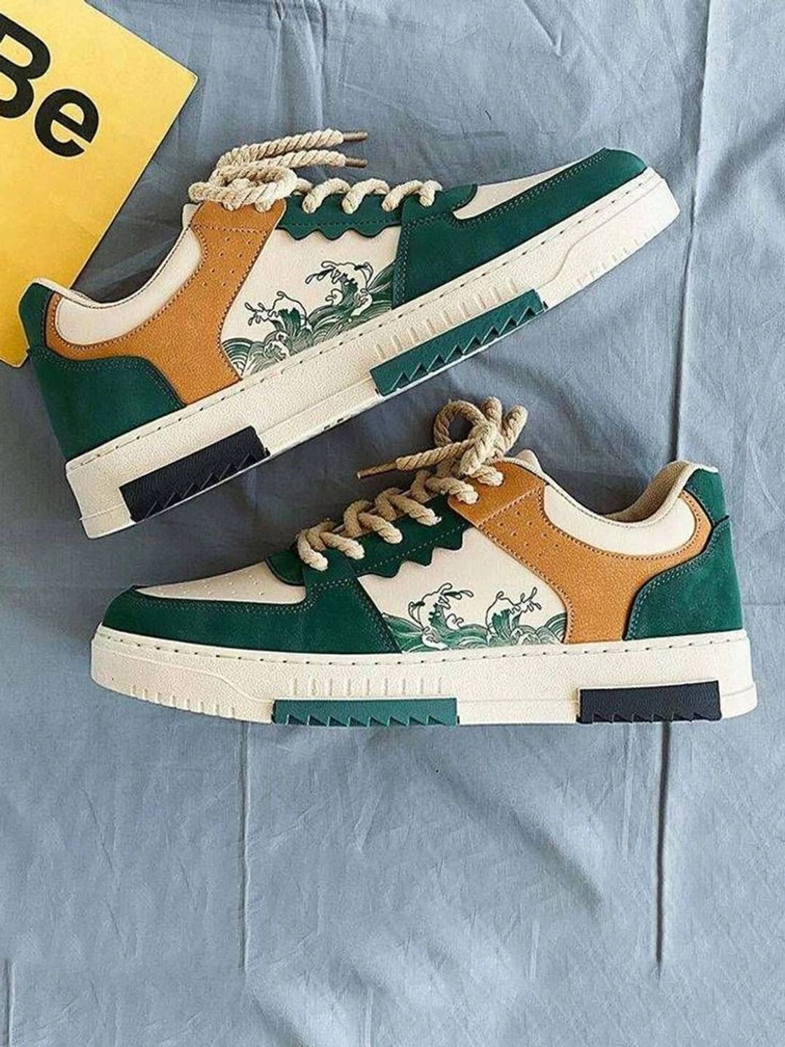 Layasa New Fashion Sneakers For Men Green - Image 3