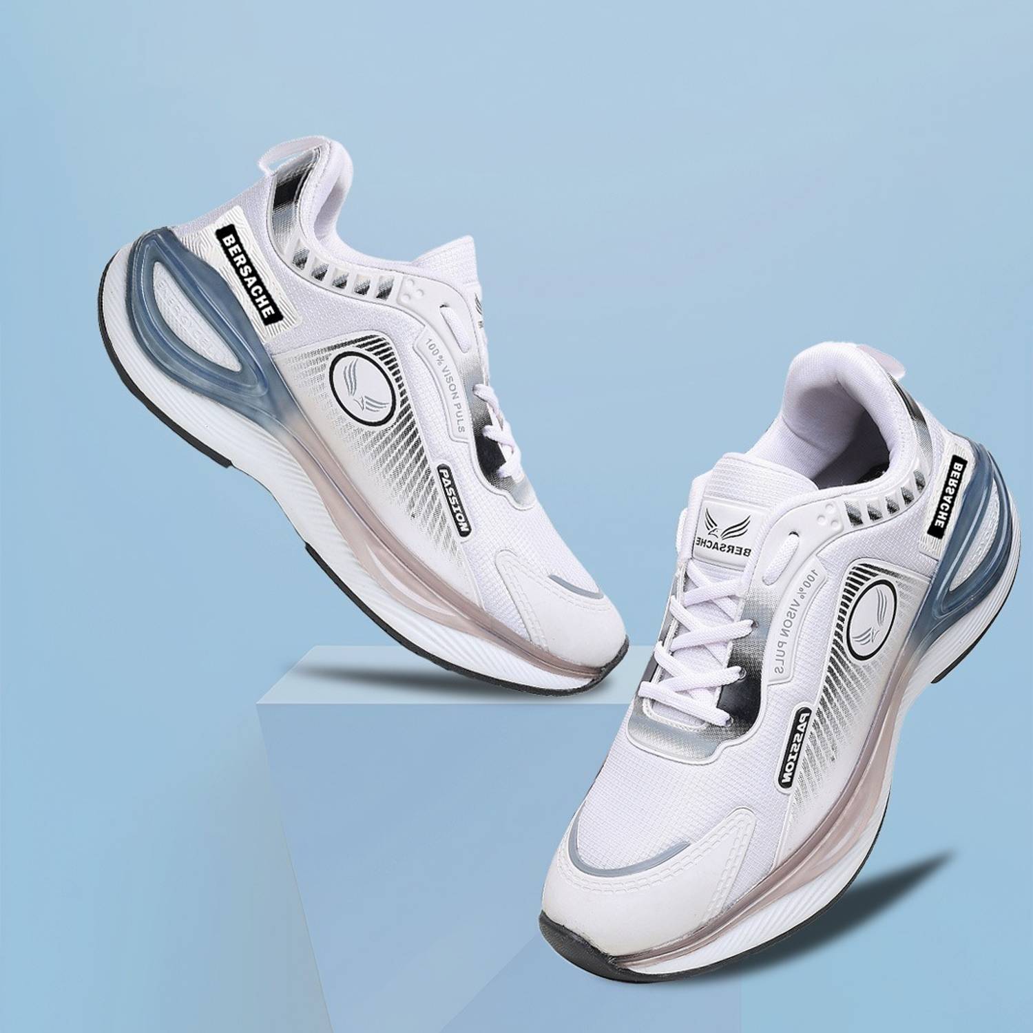 BERSACHE Men's White Casual Shoes - Image 1