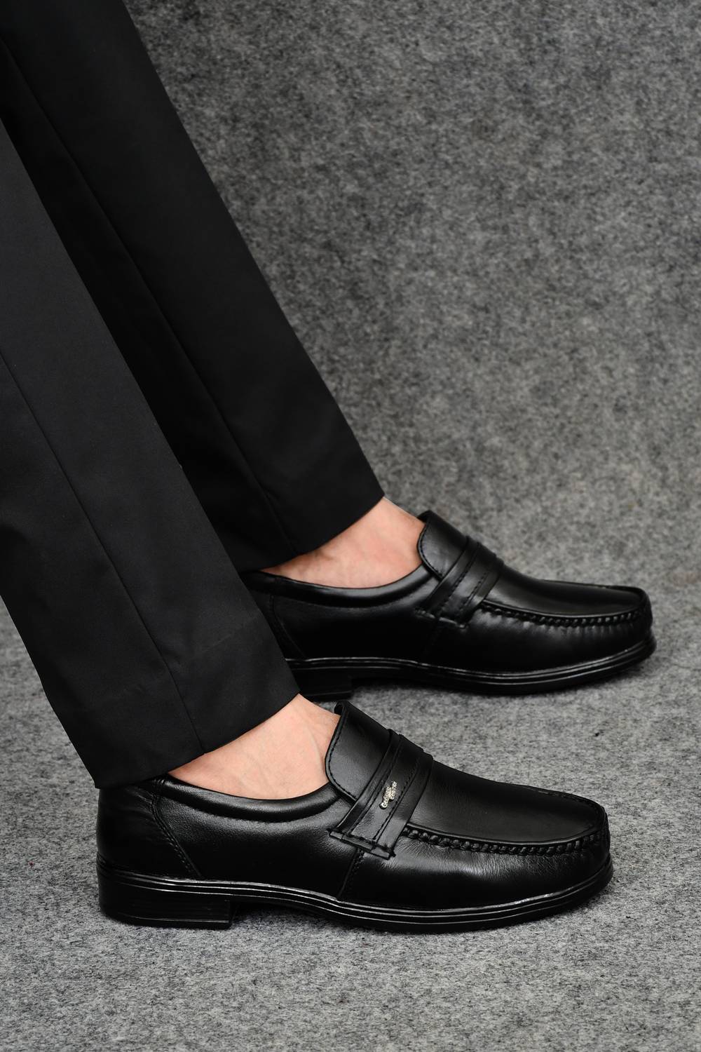 Asttelli Genuine Leather Black Loafers for Men | Formal & Casual Stylish Slip-On Shoes Loafers For Men