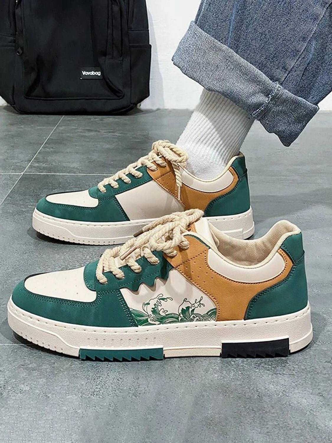 Layasa New Fashion Sneakers For Men Green - Image 2