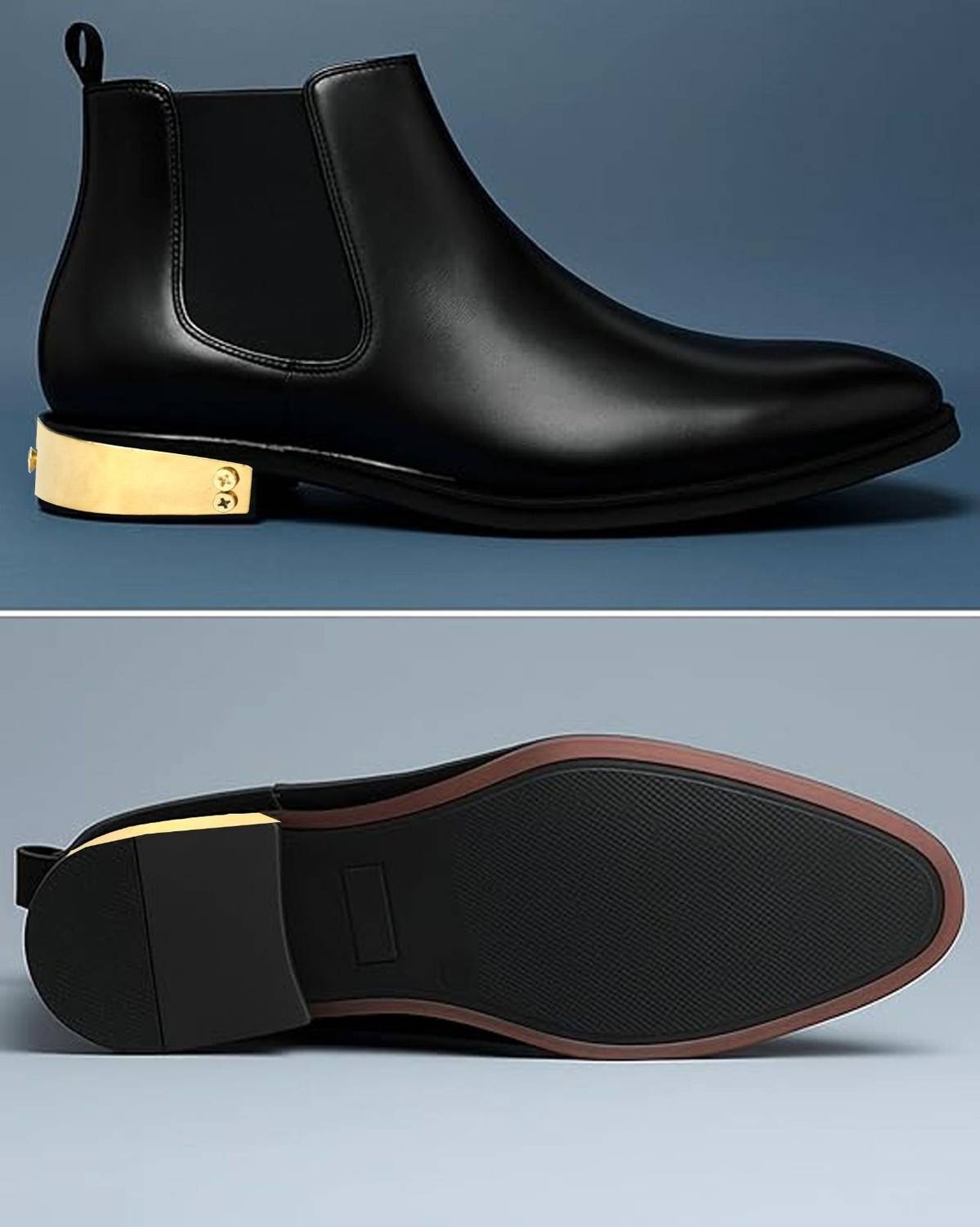 RAVDI Chelsea Boots For Men Black - Image 3