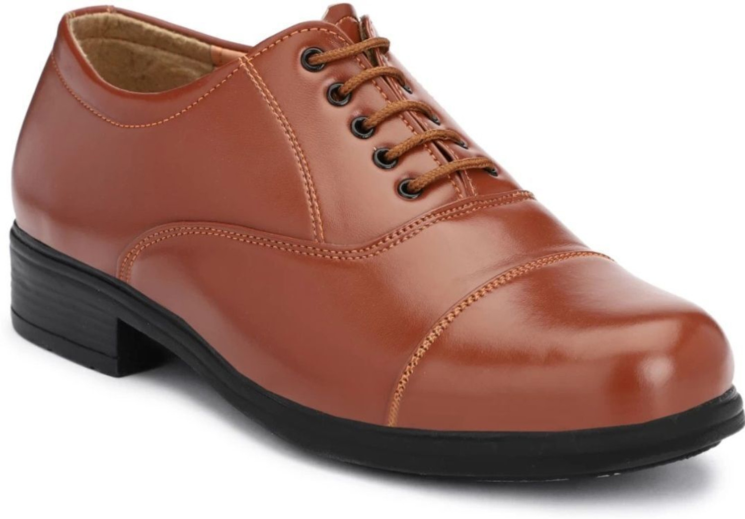 Image of KATENIA Lightweight Faux Leather and Oxford Police Shoes Oxford For Men (Tan, 9)