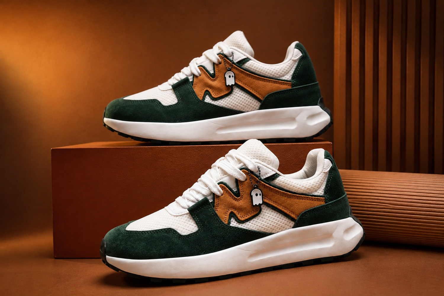 Image of Sender Men's Colorblock Casual Sneakers | Lace-Up Lightweight Sports Shoes Sneakers For Men