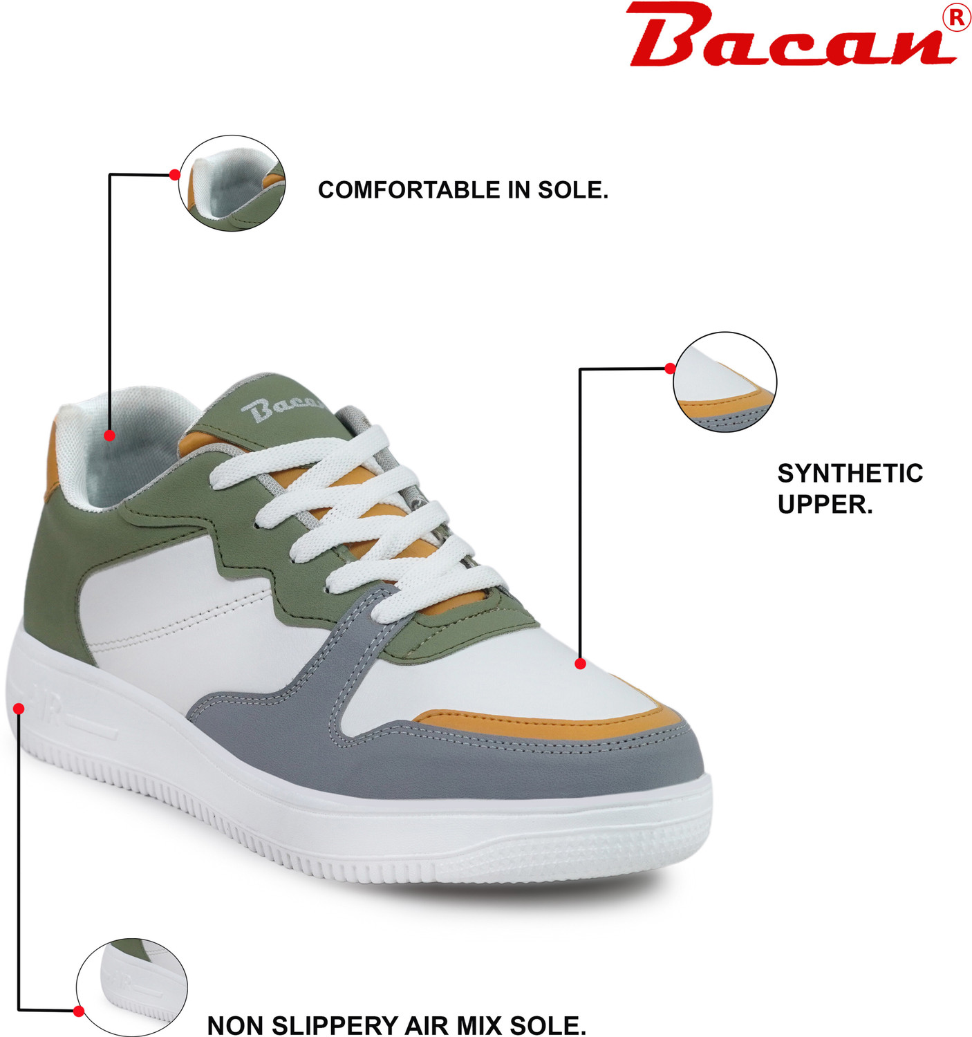Image of Bacan Trendy Multicolored Casual Sneakers Sneakers For Men