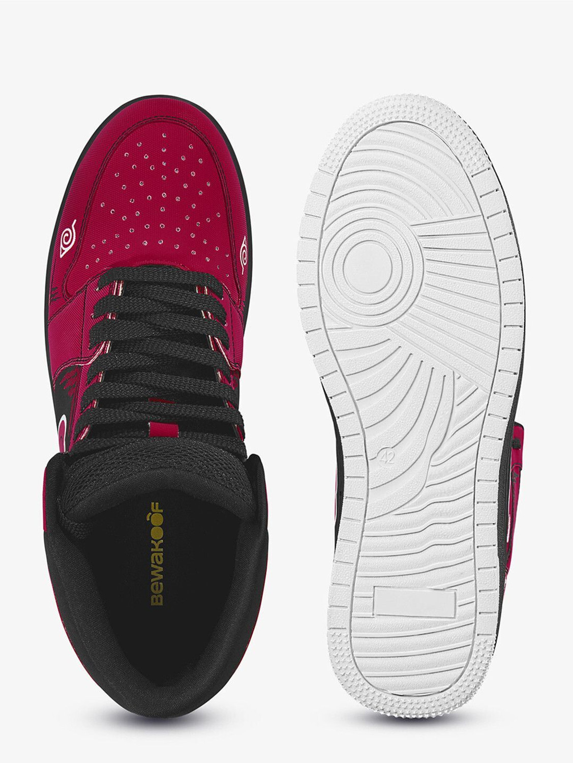Image of BEWAKOOF Akatsuki Color Block High-Top Sneakers For Men