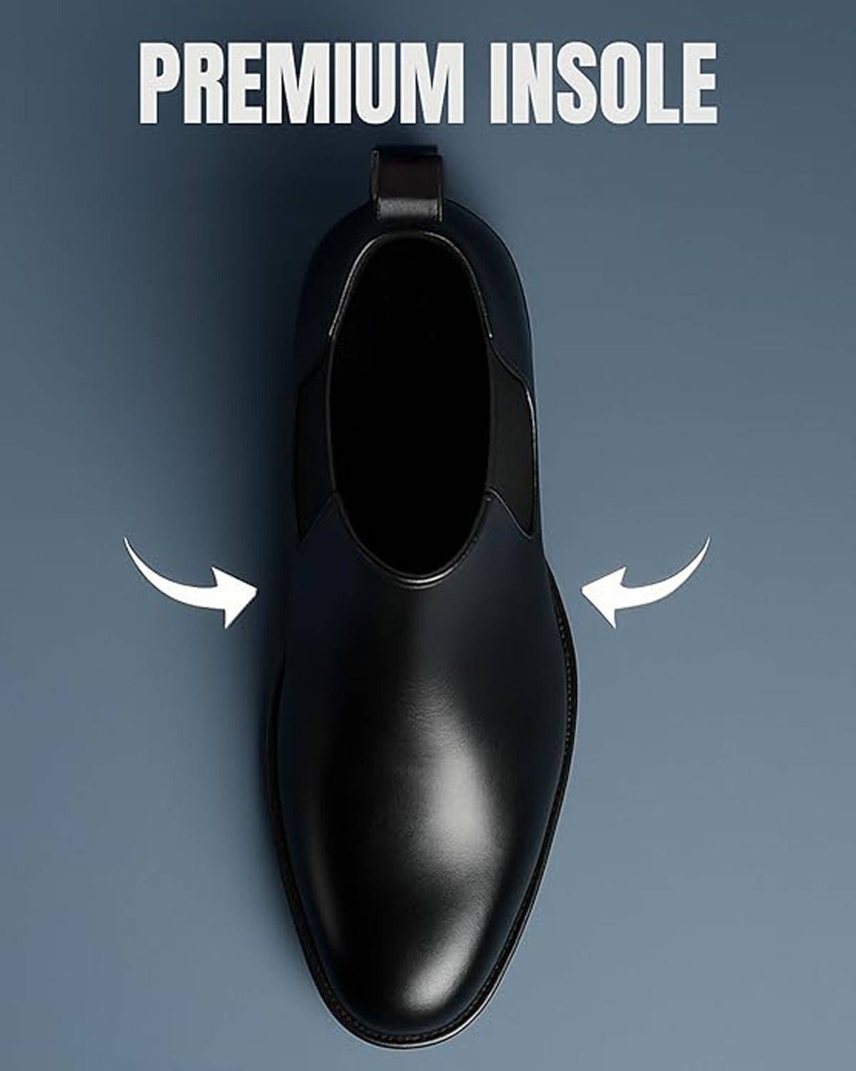 RAVDI Chelsea Boots For Men Black - Image 4