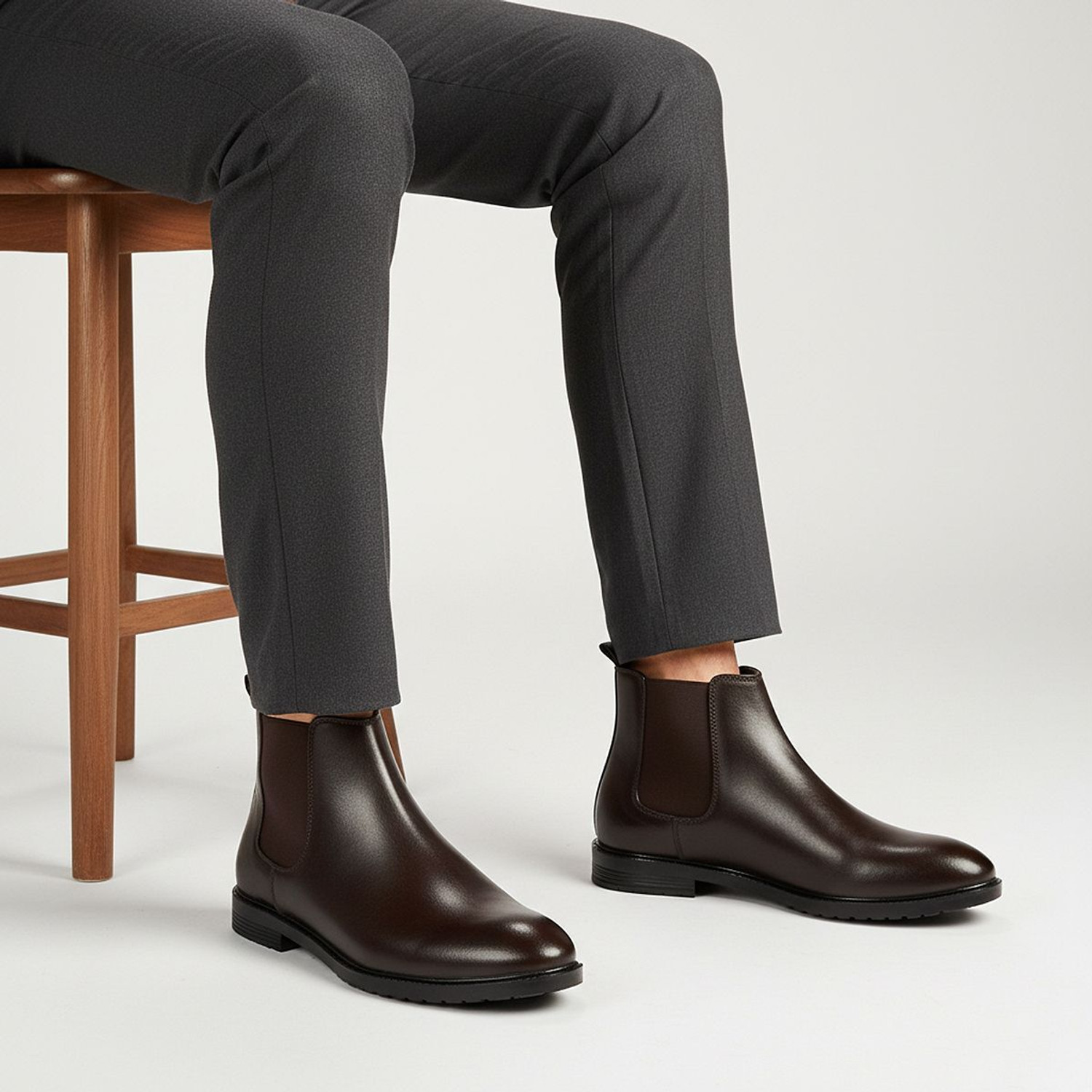 Image of ERIX Synthetic Leather Lightweight Comfortable Trendy Walking Outdoor Slip On Chelsea Boots For Men