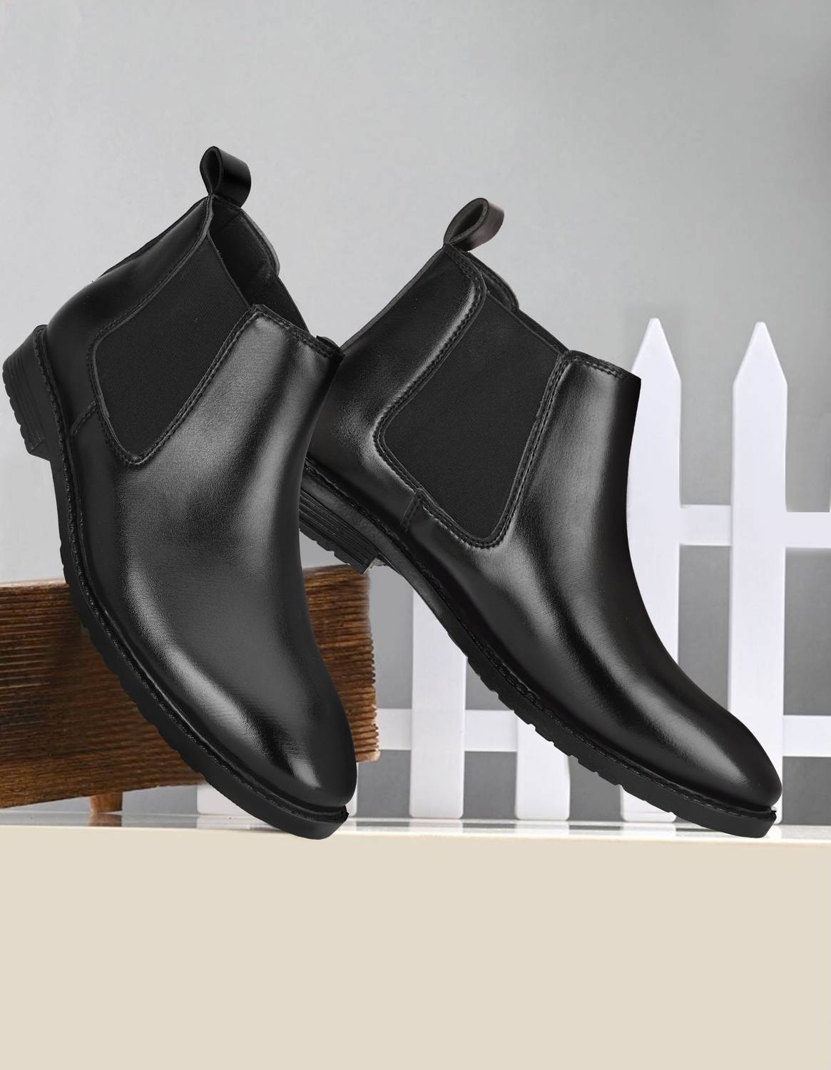 Footgrab Chelsea Boots For Men Black - Image 1