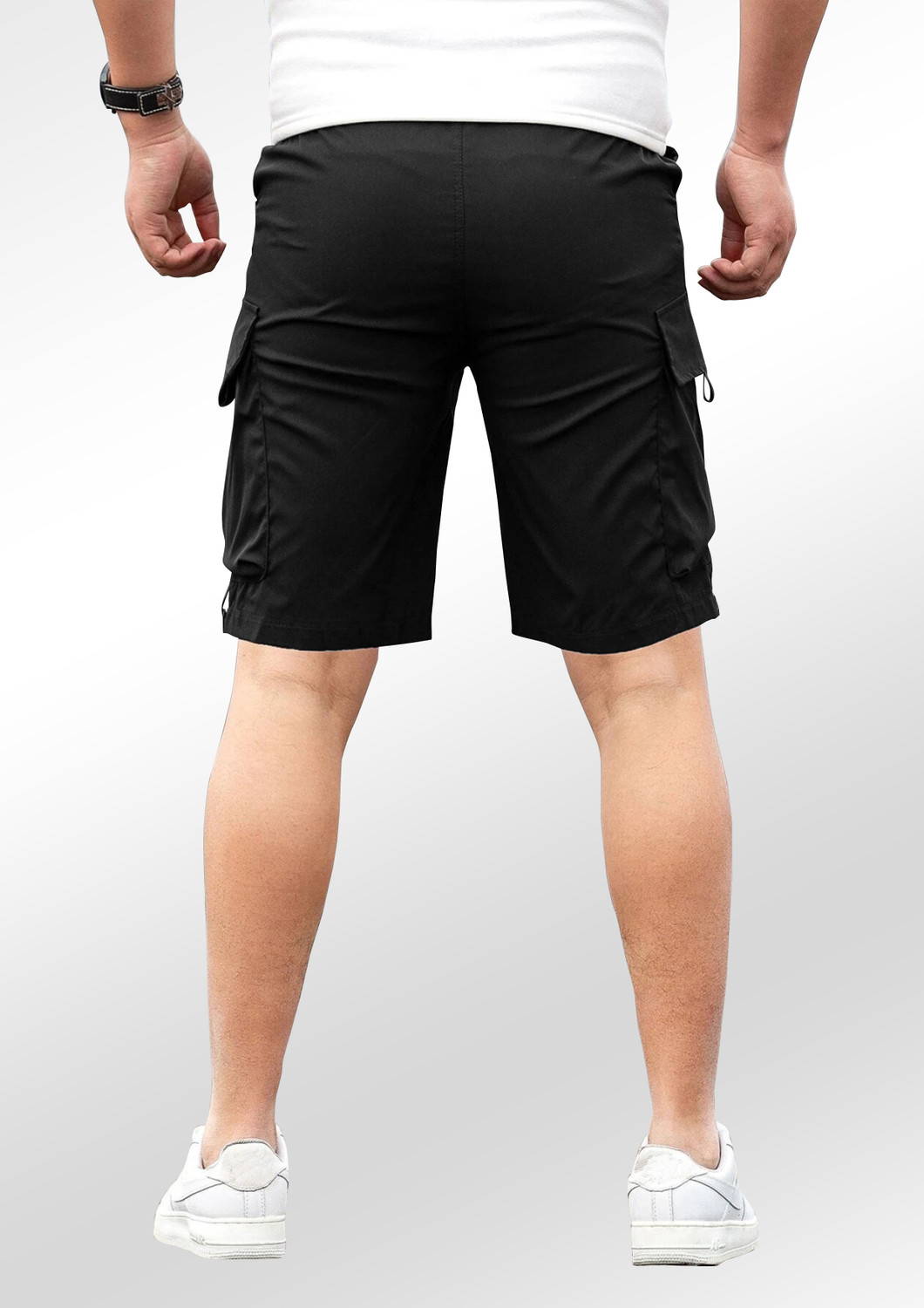 Image of FTX Solid Men Black Cargo Shorts