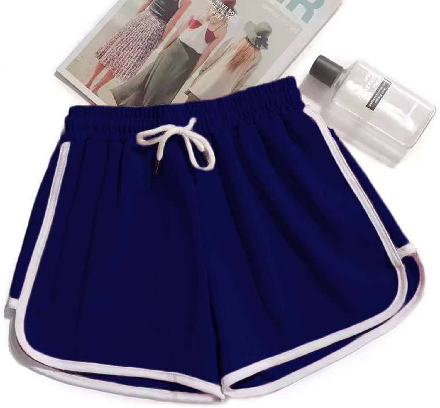 AKASHFASHION Striped Women Dark Blue Gym Shorts
