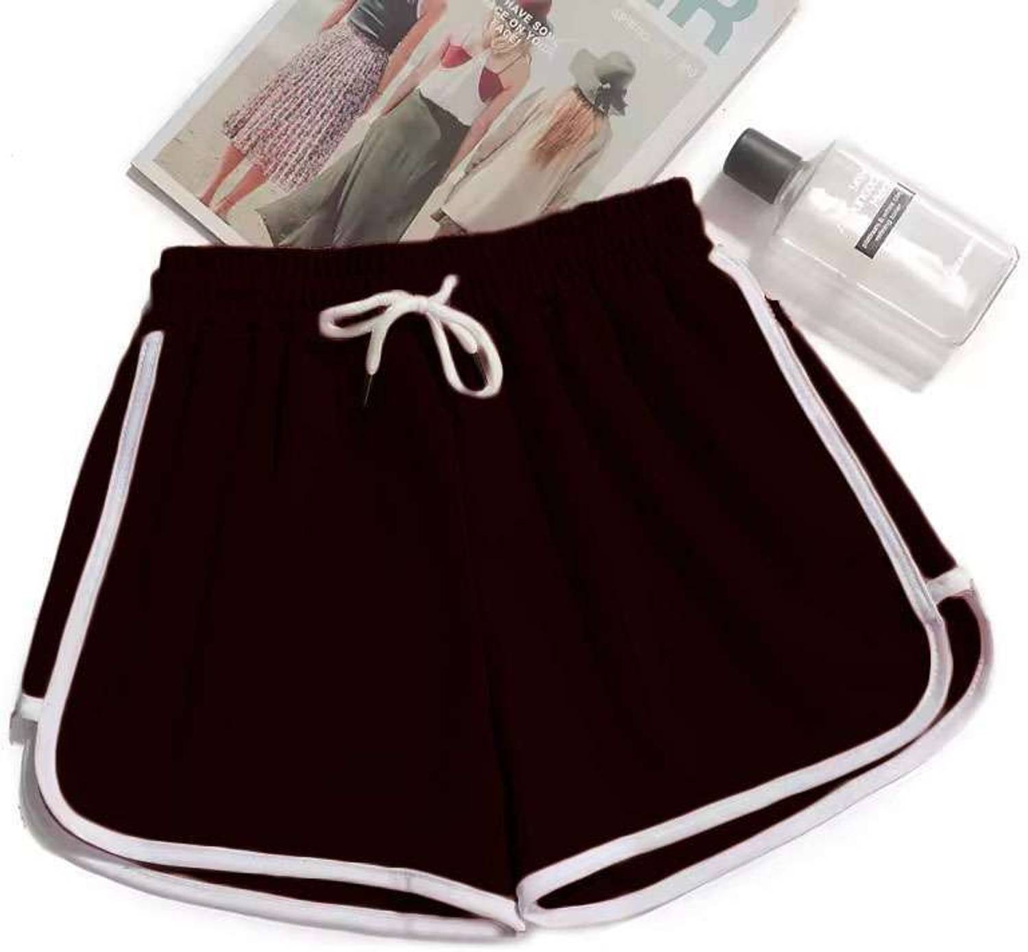 AKASHFASHION Striped Women Black Gym Shorts