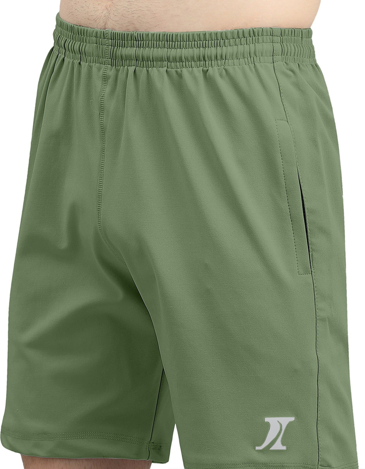 Image of INDICLUB Solid Men Black, Light Green Regular Shorts