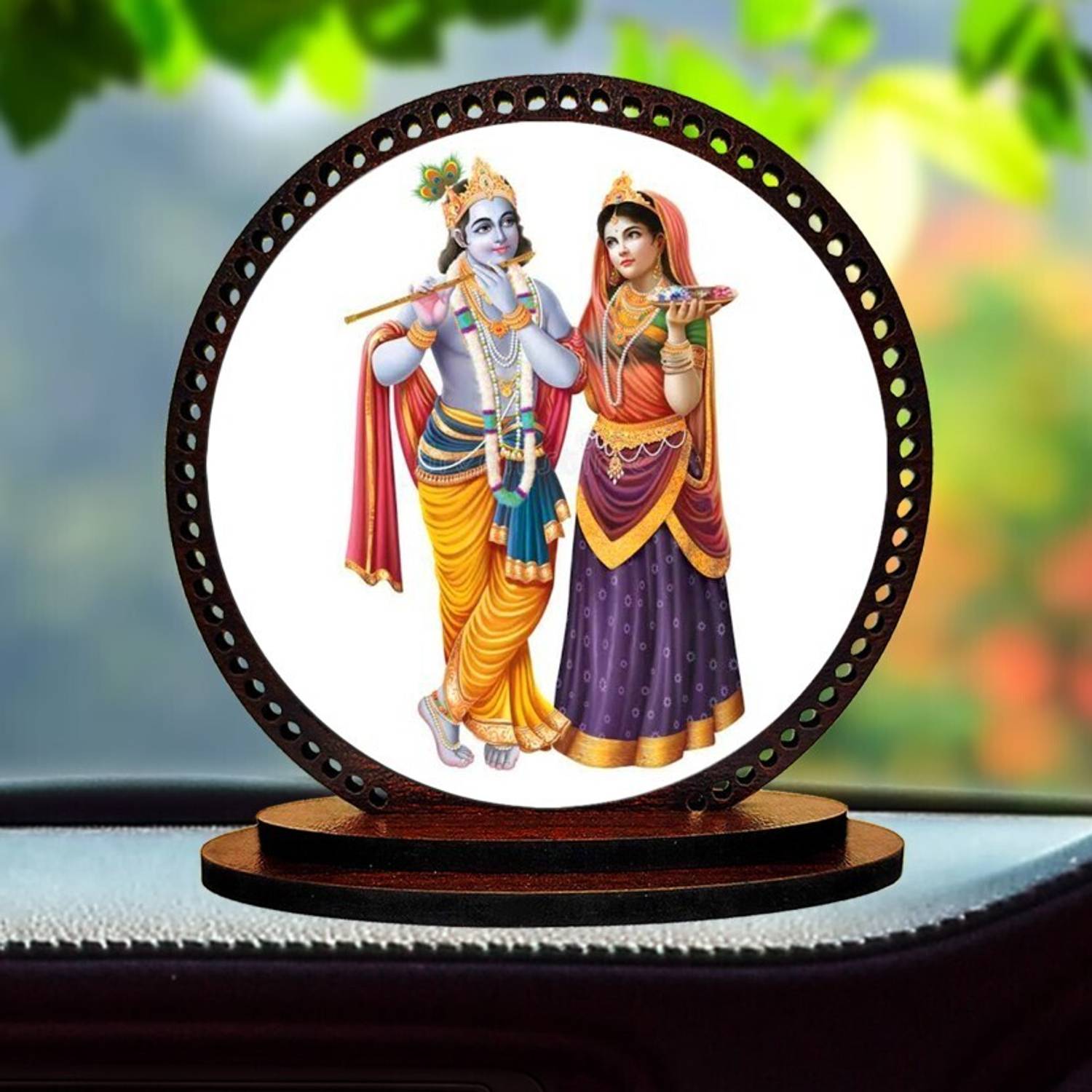 Giftlab Lord Radha Krishna Dashboard idol for Car and Home Decorative Showpiece Car Hanging Ornament