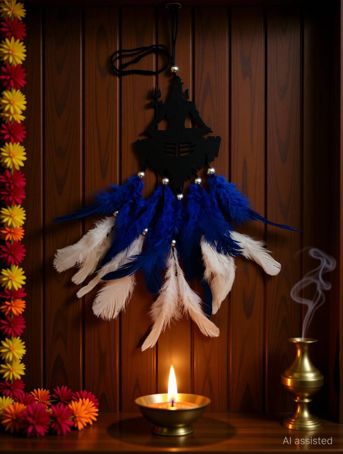 Artle Media Decorative and Beautiful Mahakal Dream Catcher For Wall Hanging | Home Decor Decorative Showpiece - 20 cm