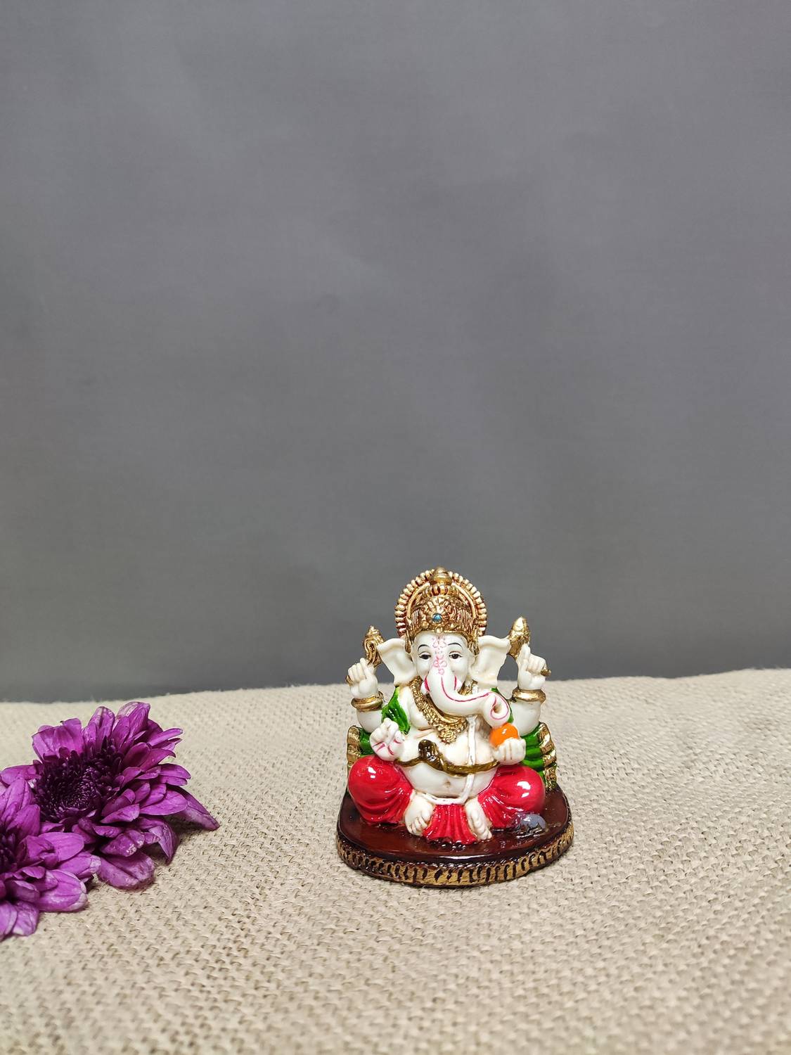 Pratima PRATIMA Handmade Polyresin Ganpati Statue For Gifting, Decorative Showpiece - 6.8 cm