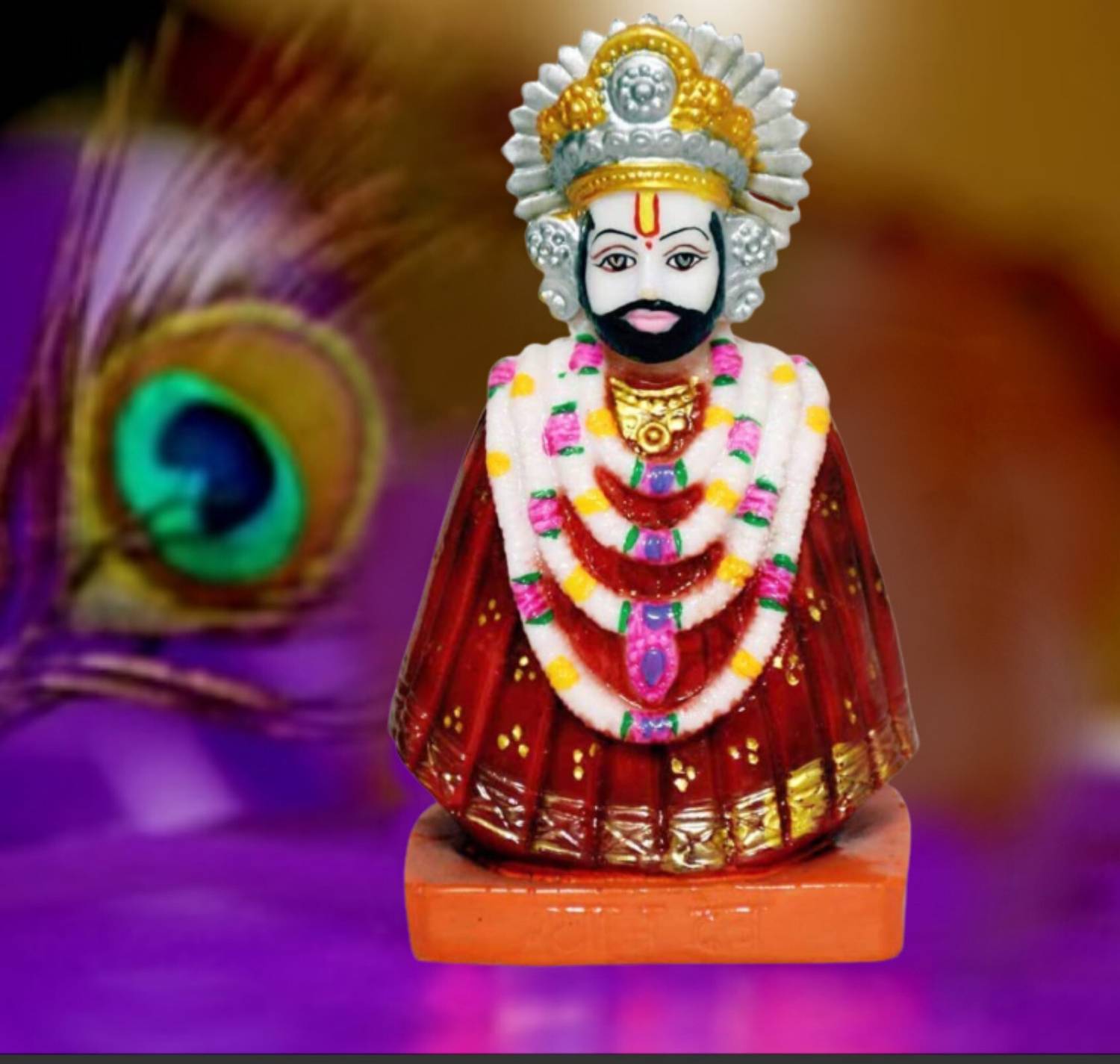 Bhaktinayak Khatu shyam ji idol Decorative Showpiece - 9 cm