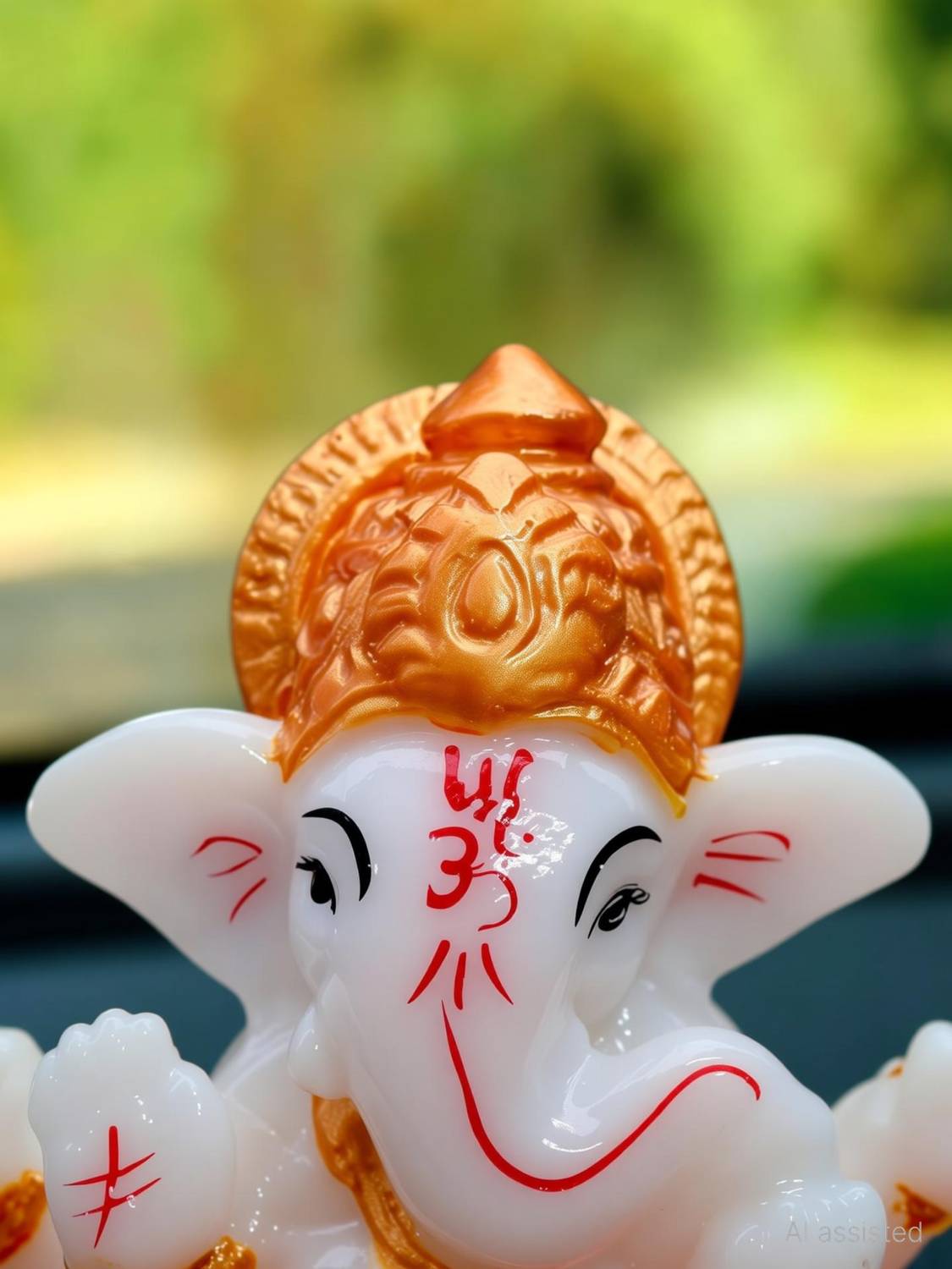 SVGG DECORS Ganesh Idol for Car Dashboard Small Ganesha Idol Dashboard Showpiece for Car Decorative Showpiece  -  6.35 cm