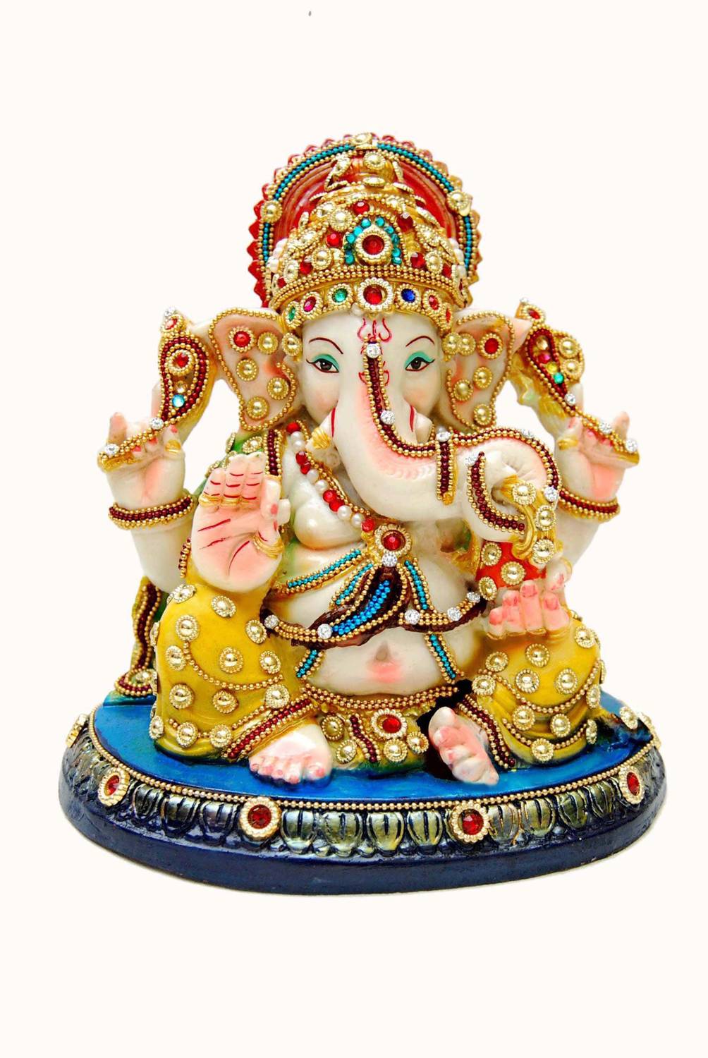 Green Value Ganesha Idol Ganpati Murti Ganesh Statue For Home Pooja Room Mandir Decorative Showpiece - 18 cm