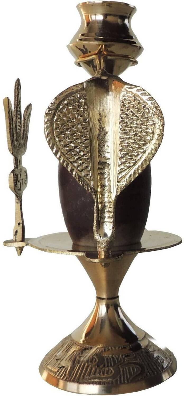 DARIDRA Narmadeshwar Shiva Ling with Brass Stand - 9 cm - Image 3