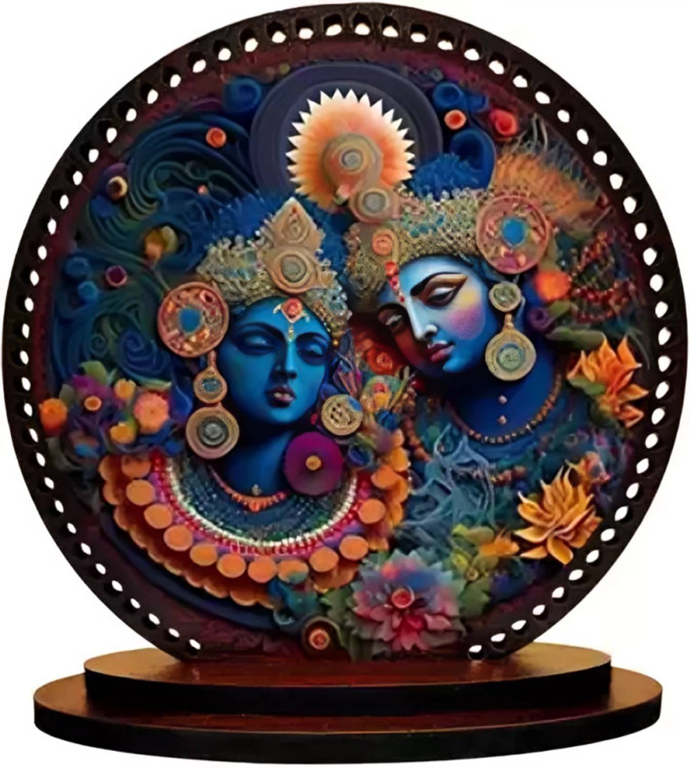 Giftlab Lord Radhe Krishna ji Idol for car Dashboard & Home Decorative Showpiece Car Hanging Ornament