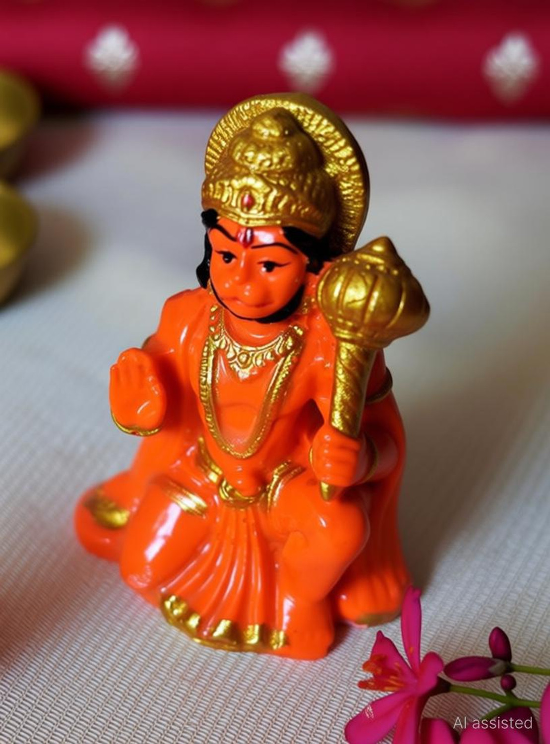 Image of krishnagallery1 O /G Hanuman Ji Statue Murti Marble Finish , Hanuman Idol Decorative Showpiece - 7.5 cm
