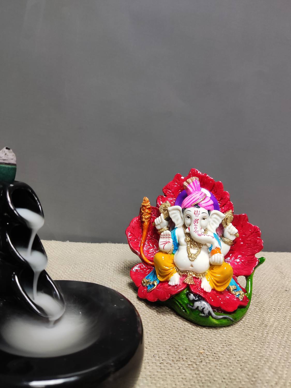 Pratima PRATIMA Handmade Polyresin Ganpati Statue For Gifting, Decorative Showpiece - 12 cm