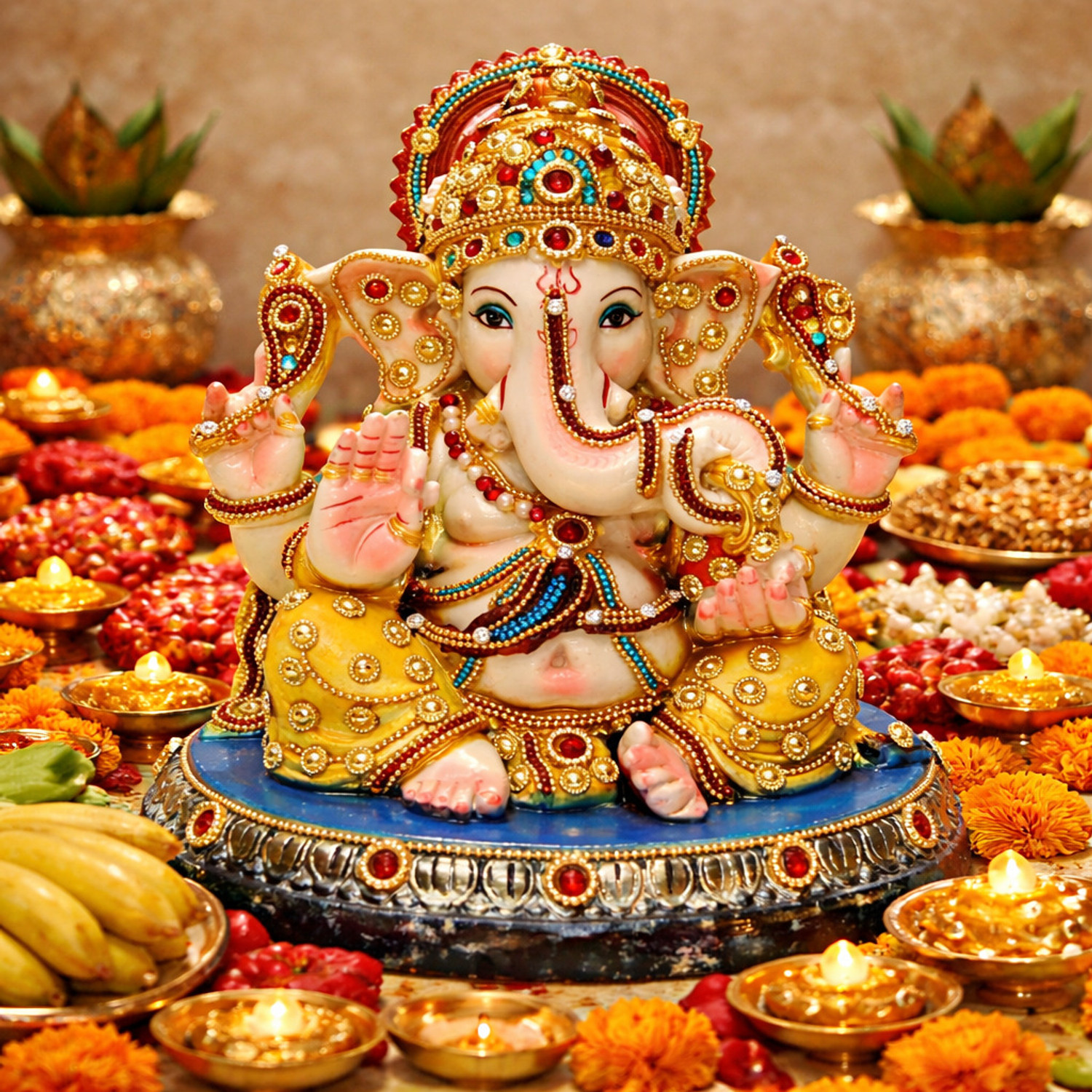 Image of Buji Handicraft god ganesh murti,ganesha murti,ganesh idol,ganesha idol,ganesha statue,ganapathy Decorative Showpiece - 20 cm