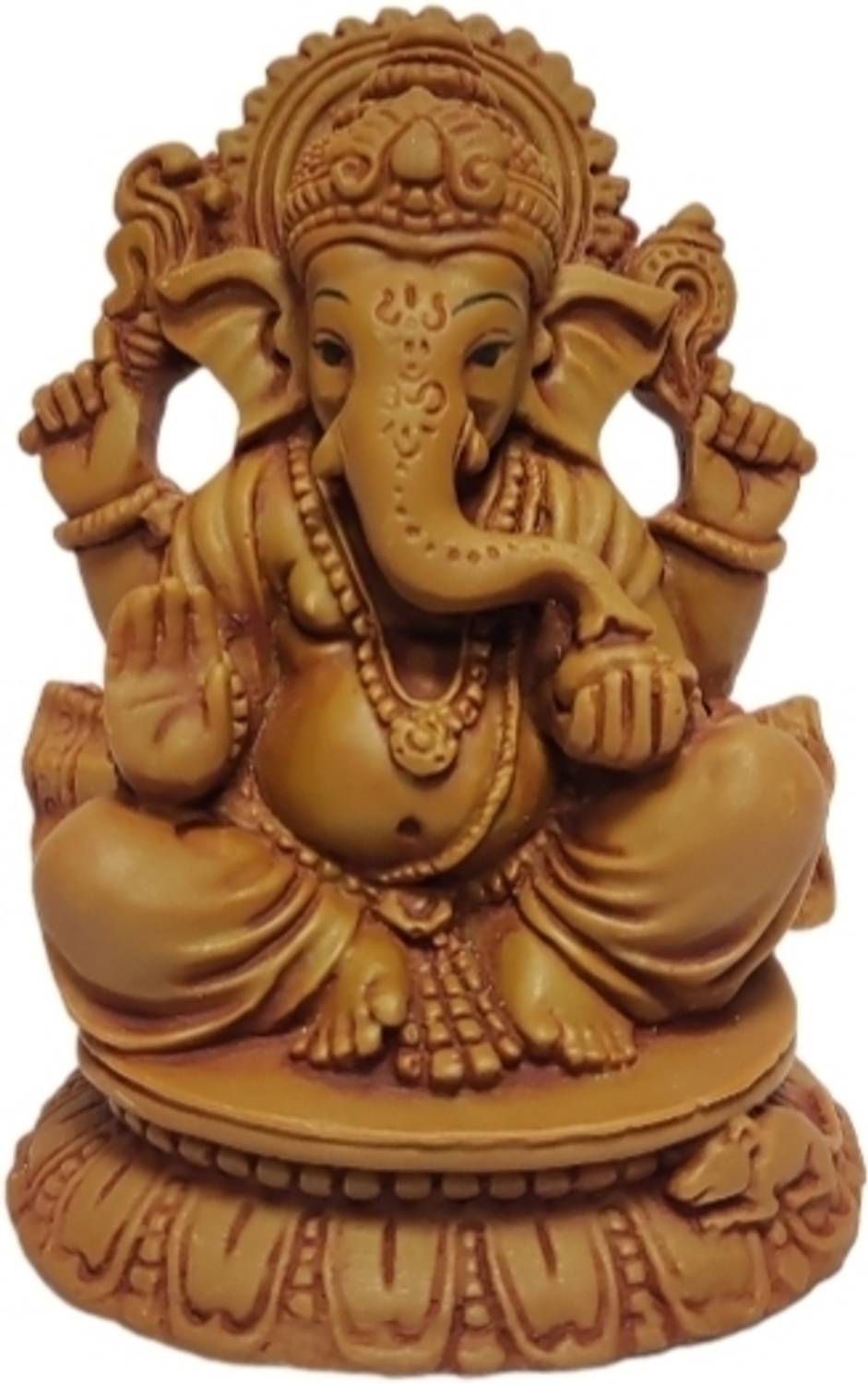 Pratima PRATIMA Wooden finish Beautiful ganpati idol Decorative Showpiece - 8 cm
