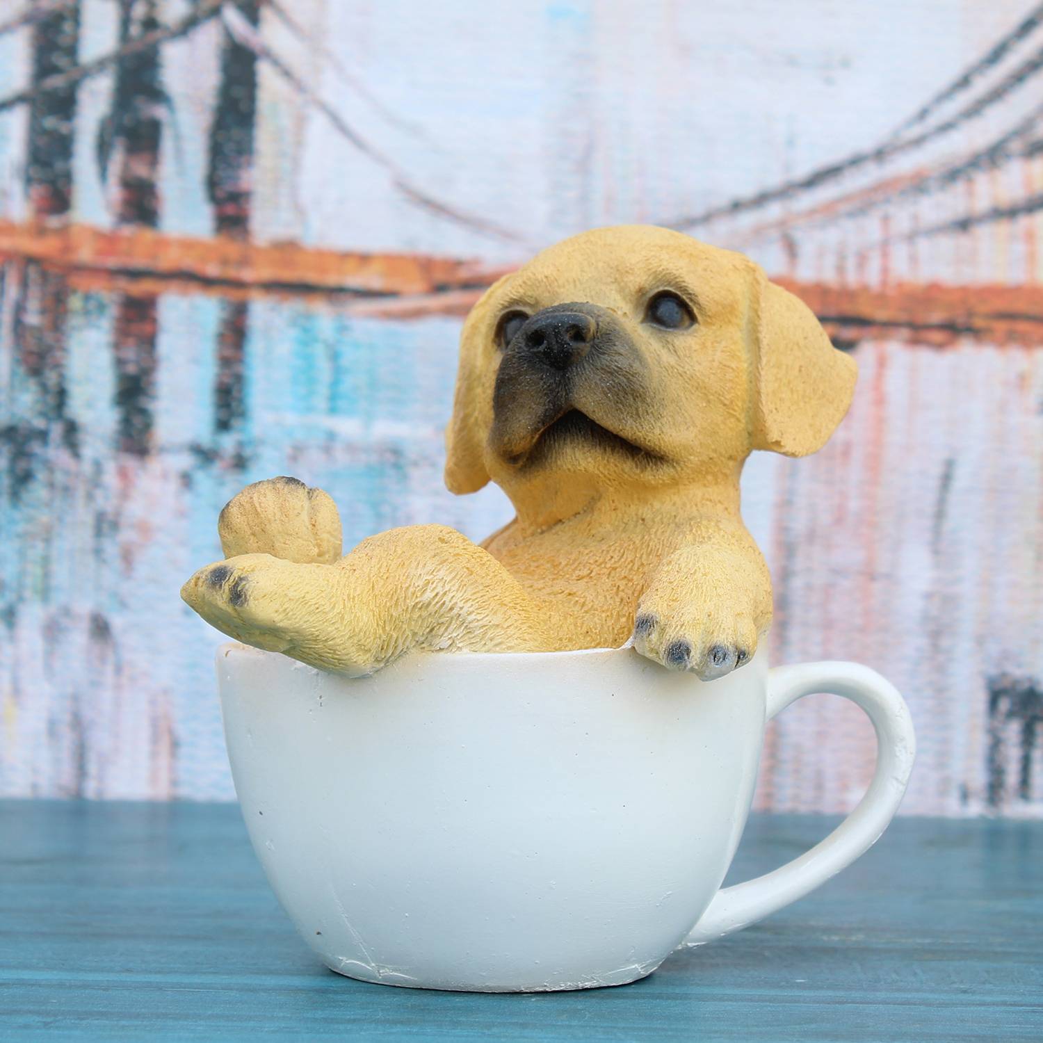 Vikarafty Cute Puppy Showpiece, Cup Dog Statue for Table