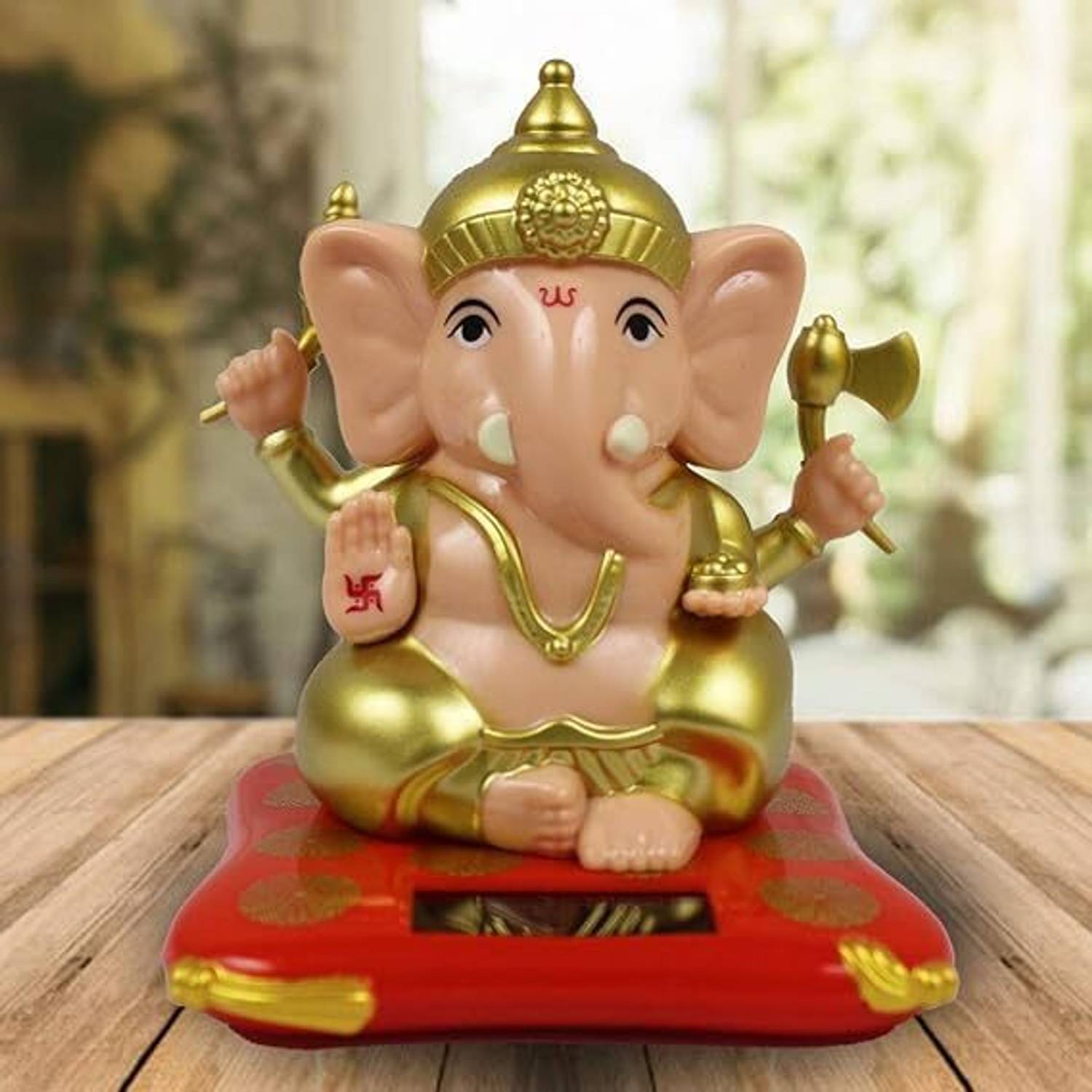 Kanha Enterprises Solar Dancing Ganesh Idol for Car Dashboard & Home Decor Decorative Showpiece  -  8 cm